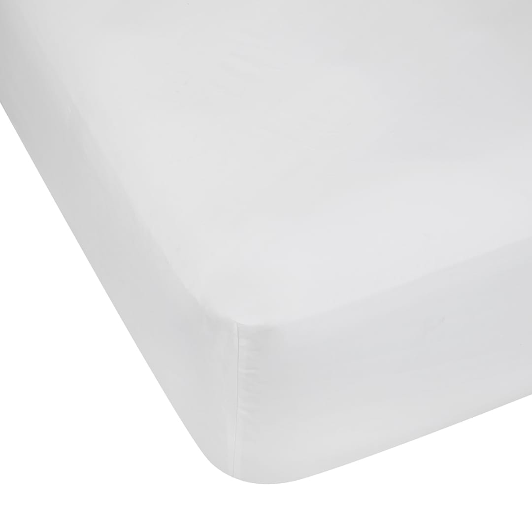 500 Thread Count Australian Grown Cotton Fitted Sheet King Bed, White
