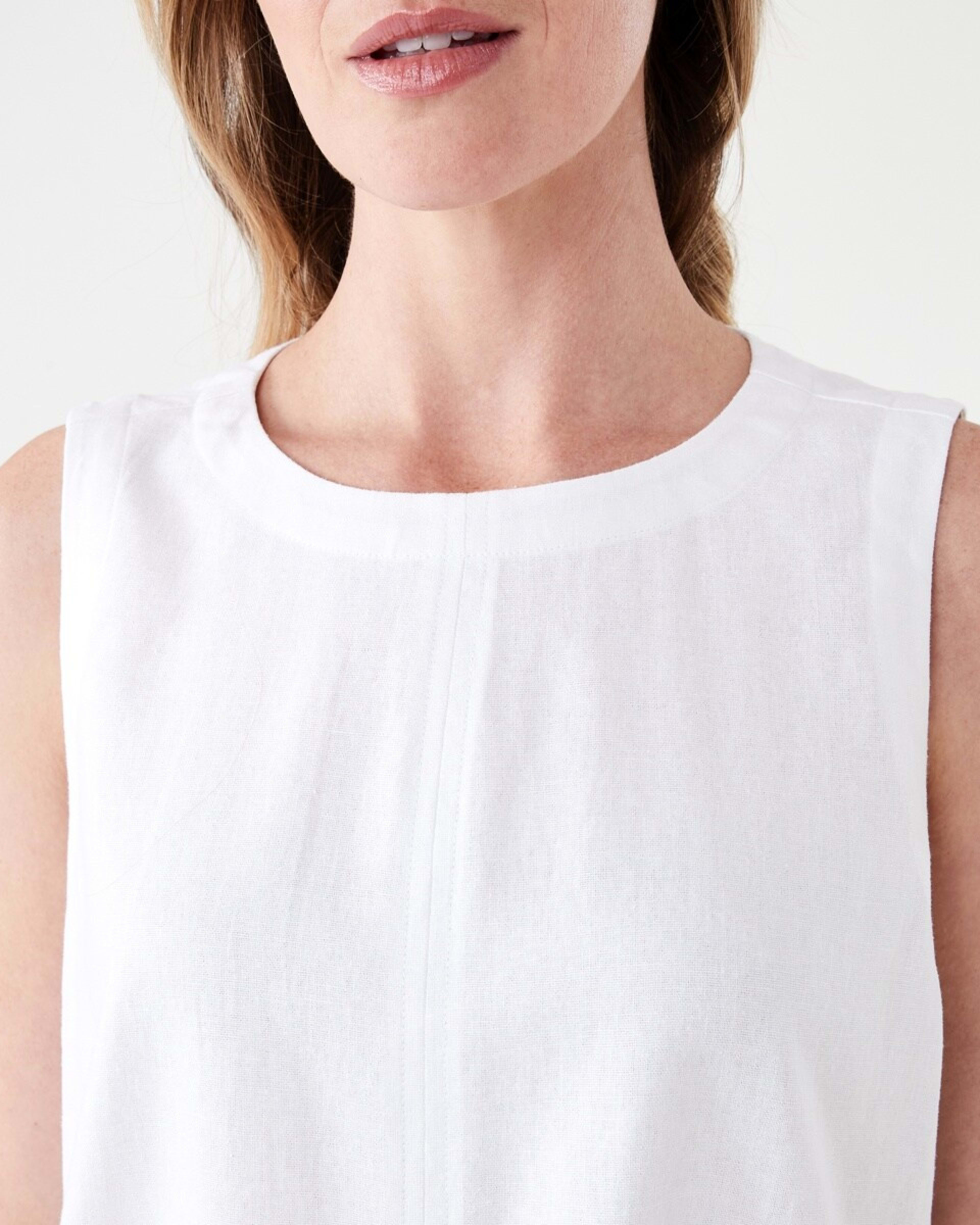5 Sleeveless Linen Blend Swing Tank WHITE, 5 of 5