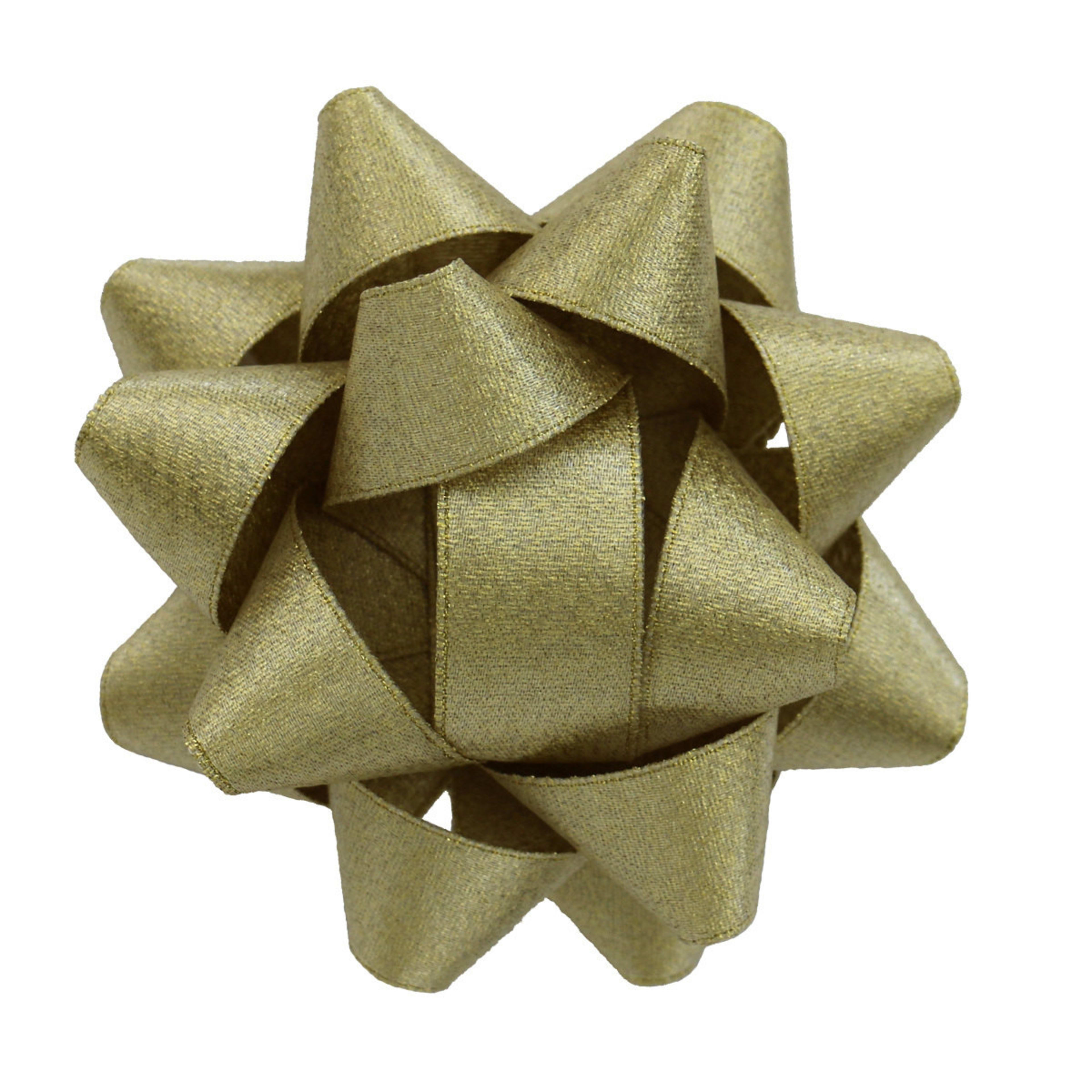2 Hallmark Multi-Occasion Grosgrain Fabric Self-Adhesive Gift Bow - Gold Look, 2 of 2