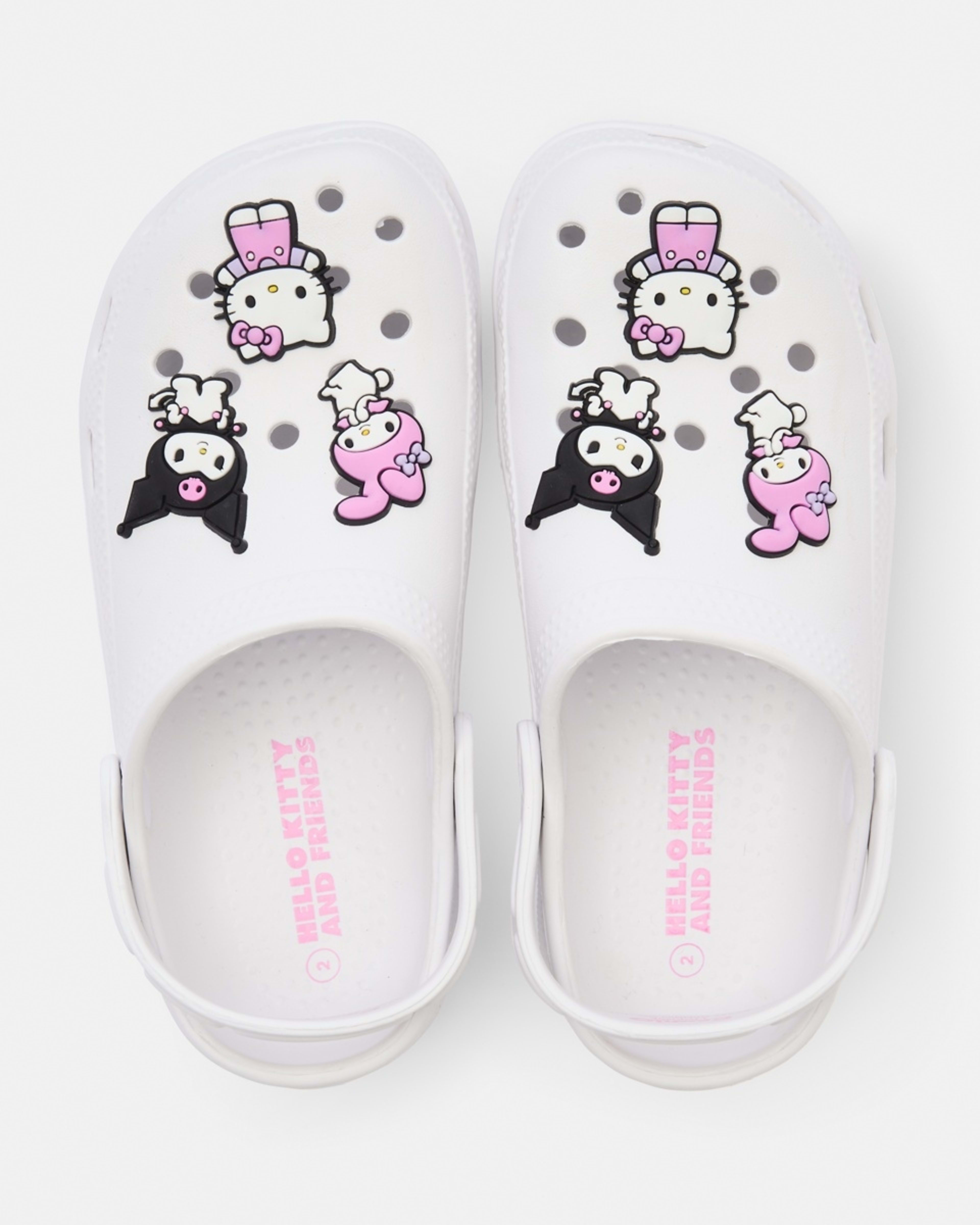 4 Senior Hello Kitty License Clogs White, 4 of 5