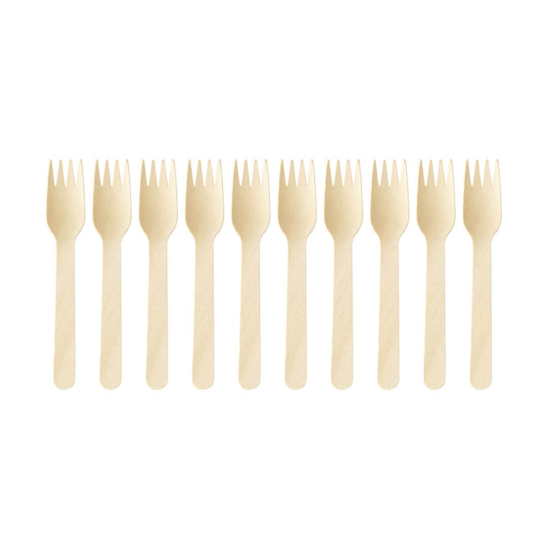10 Piece Wooden Fork Kmart