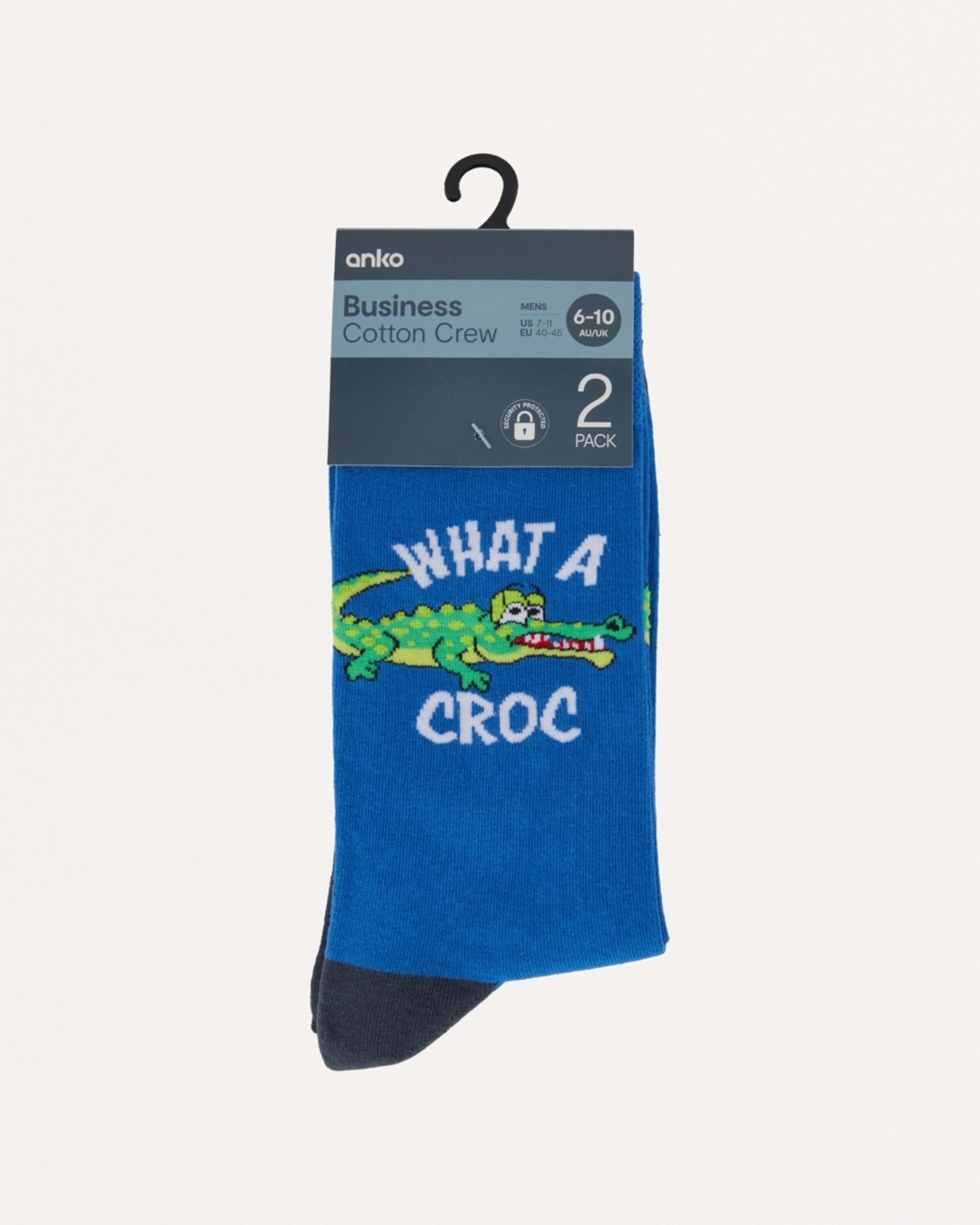 3 2 Pack Novelty Pattern Socks WHAT A CROC, 3 of 3