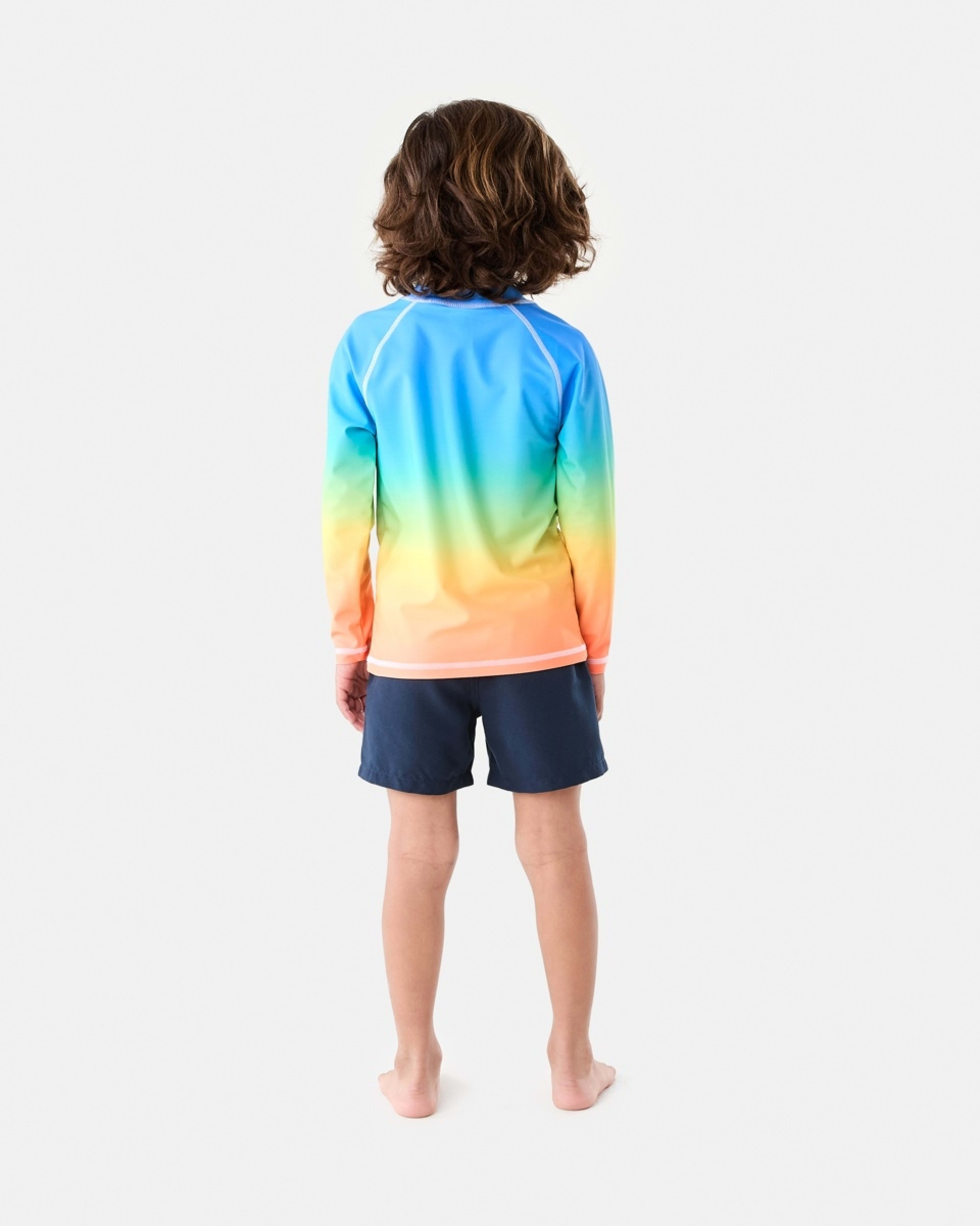 6 Printed Long Sleeve Rash Vest RASHIE FLURO RAINBOW, 6 of 6