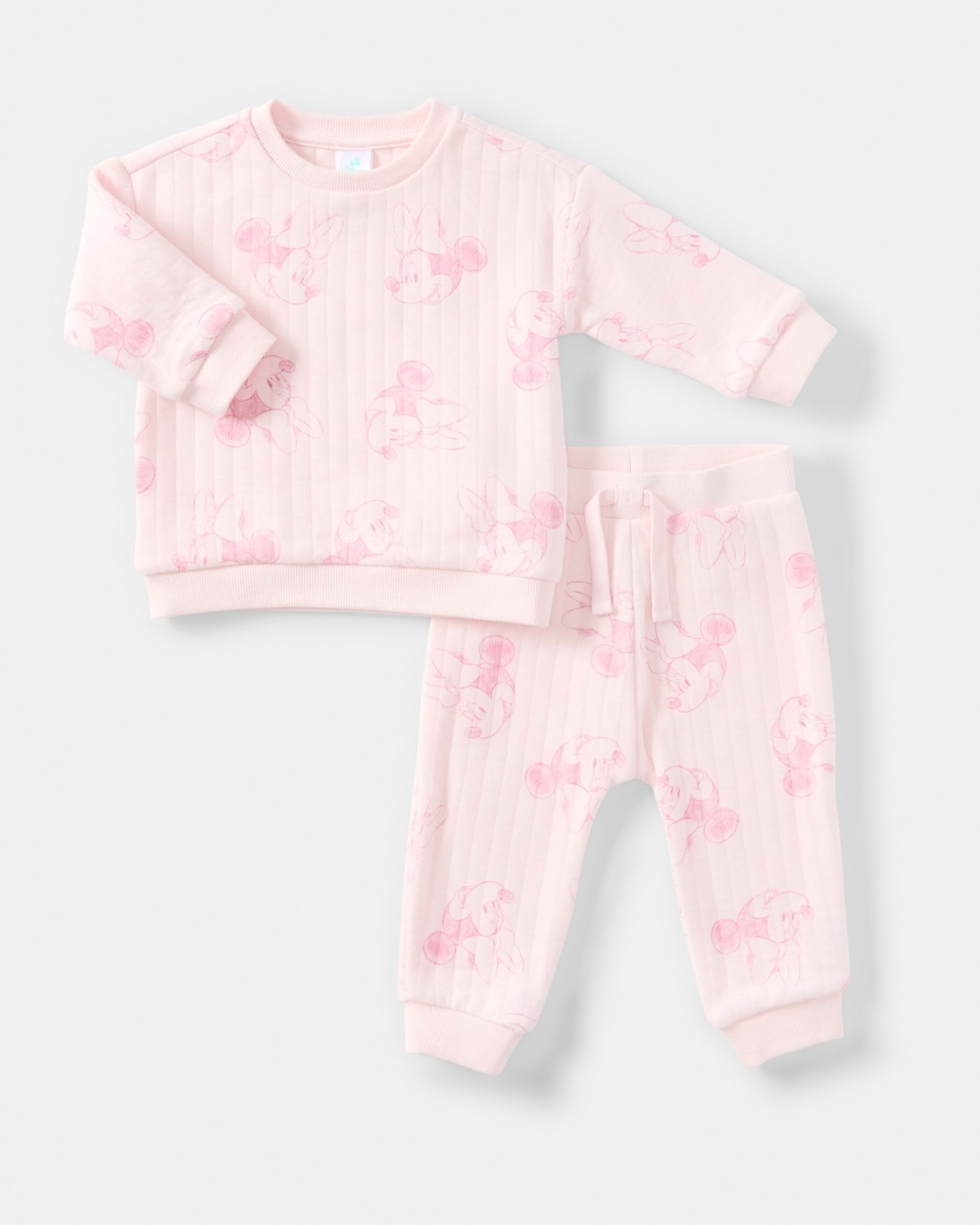 1 Minnie License Quilted Sweat Set Pink Minnie