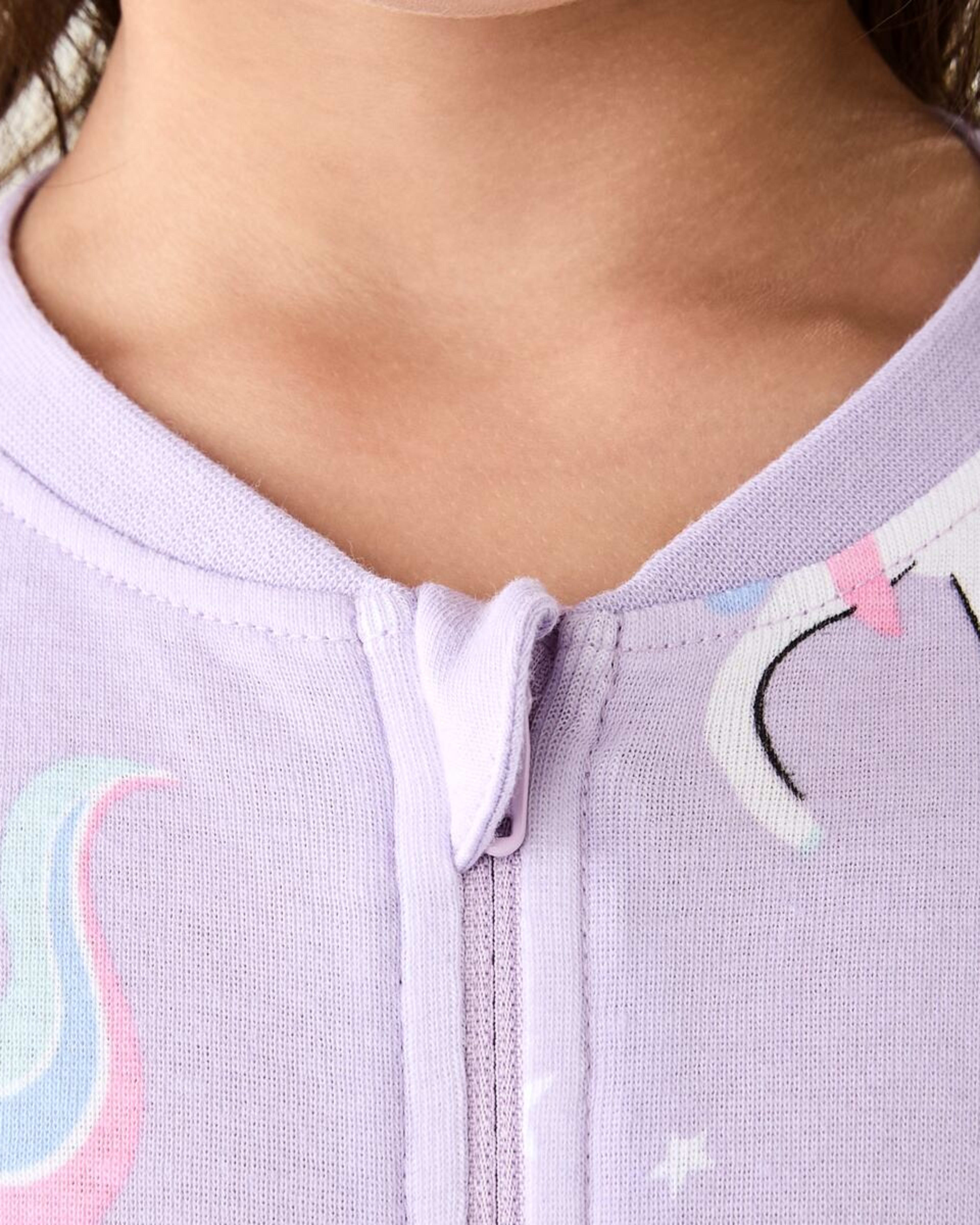 4 Rib All-In-One Sleepsuit Purple Unicorn, 4 of 9