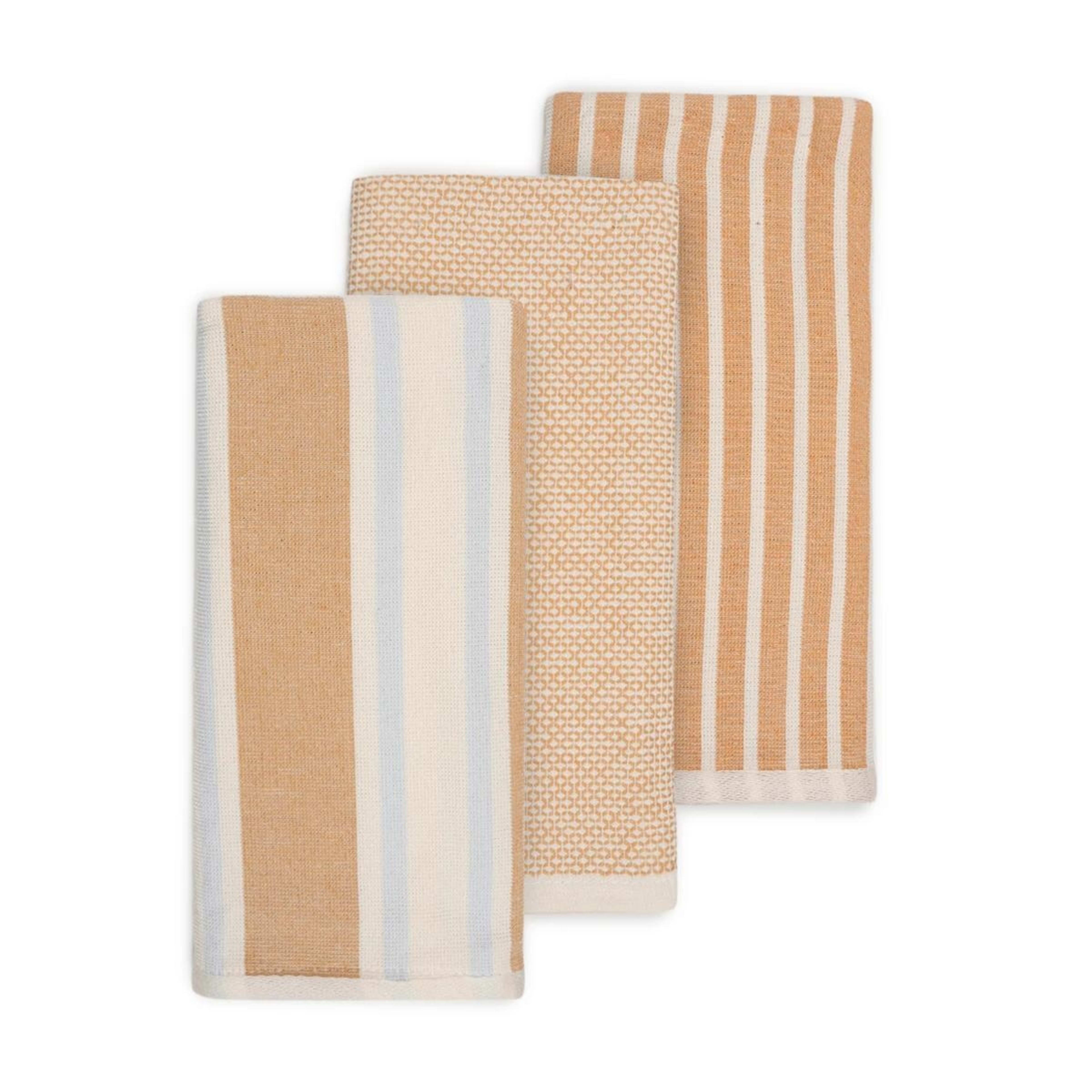 1 3 Pack Natural Stripe Tea Towels