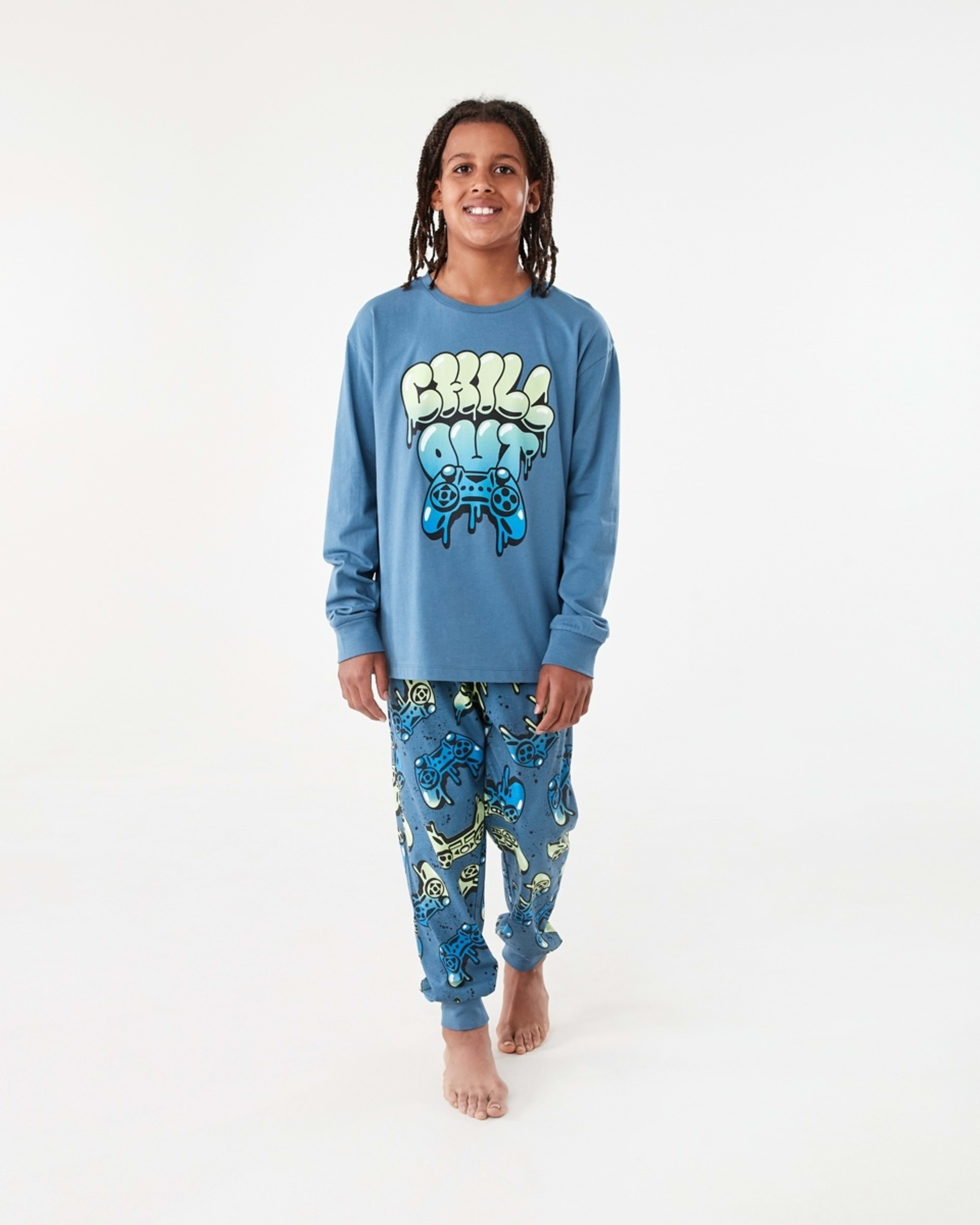 1 Jersey Pyjama Set Chill Out Blue, 1 of 8