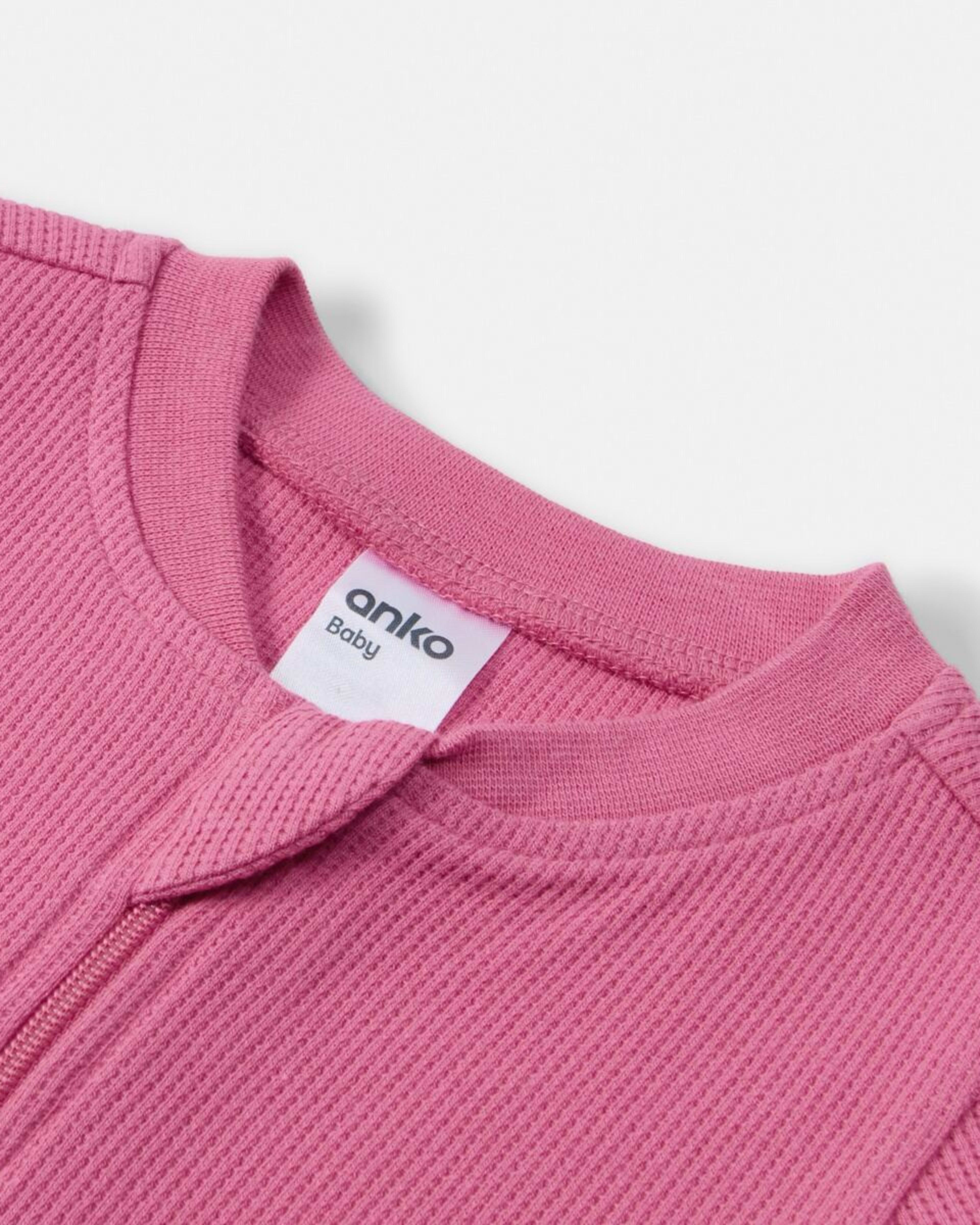3 Waffle Coverall Candied Rose Pink, 3 of 3