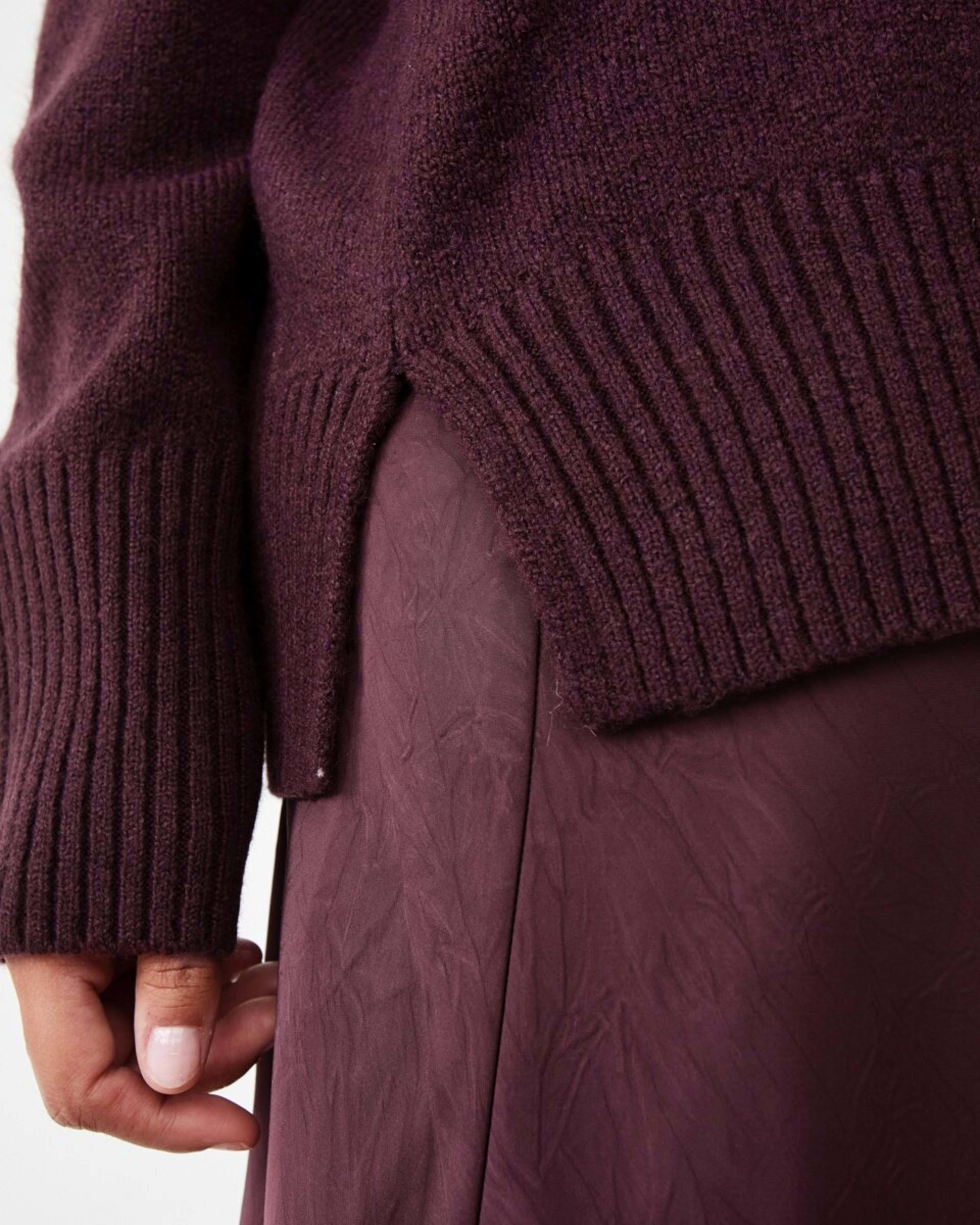6 Funnel Split Hem Jumper Mulberry, 6 of 8