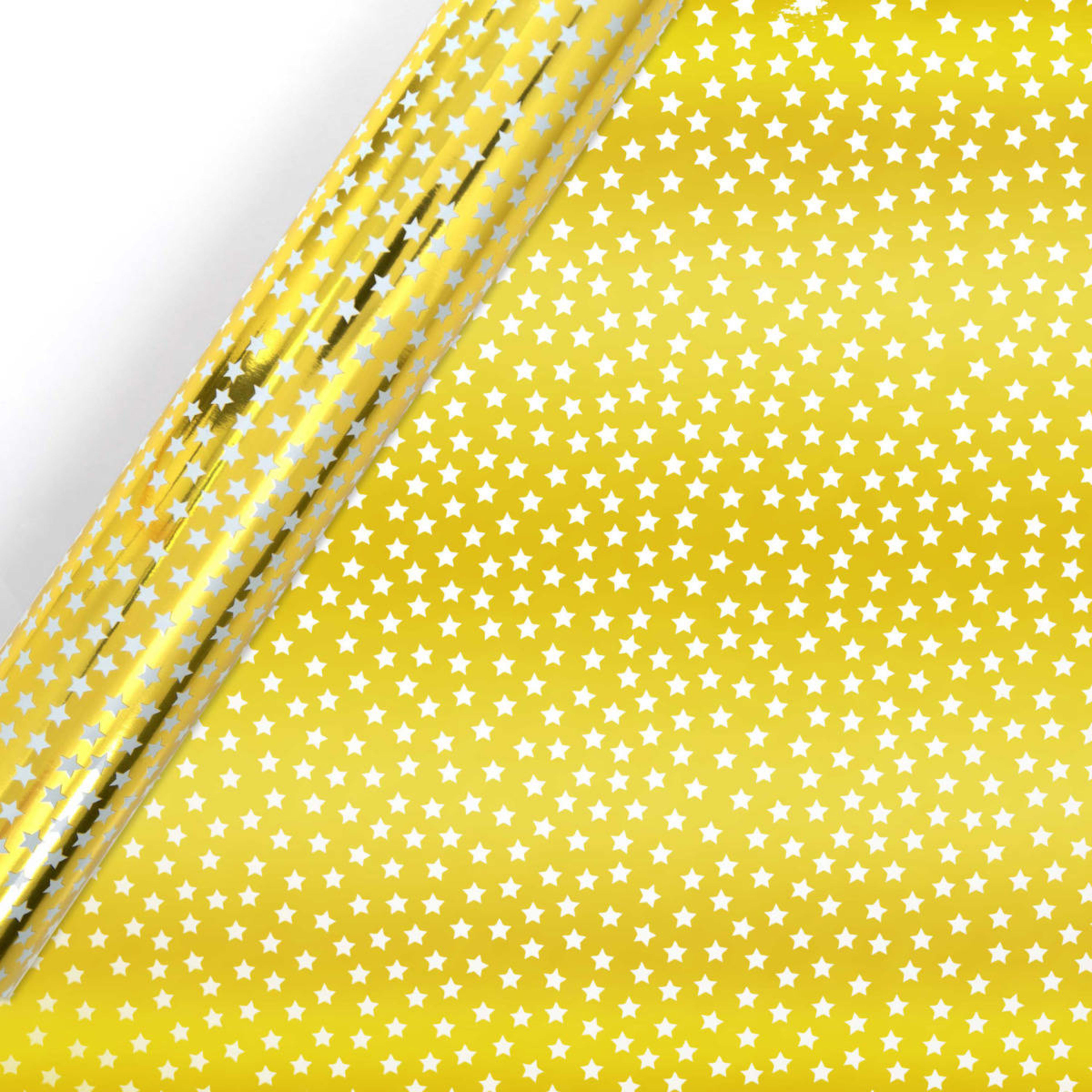 1 Hallmark Wrapping Paper - Gold and White Stars