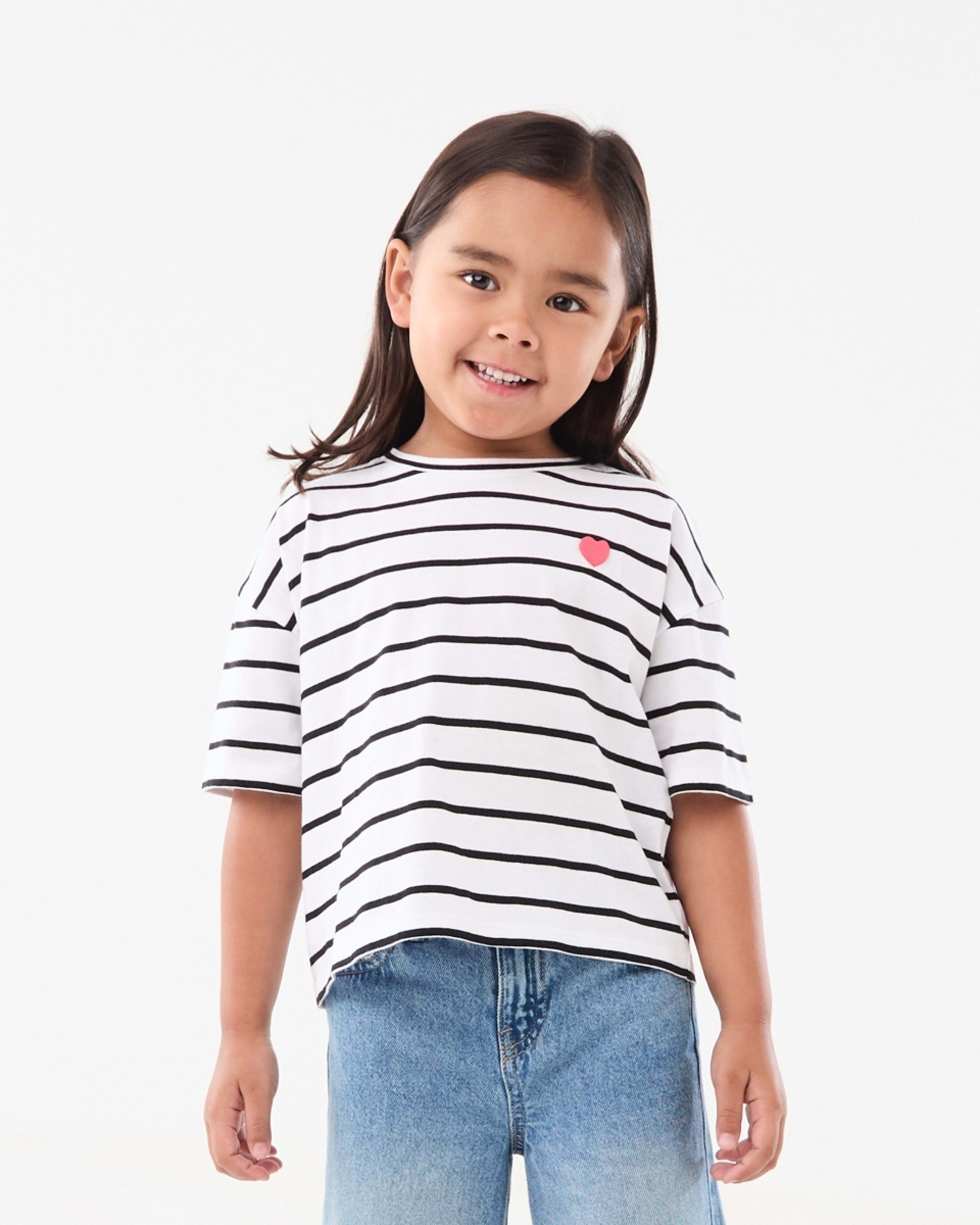 1 Short Sleeve Stripe T-shirt Blk Stripe, 1 of 8