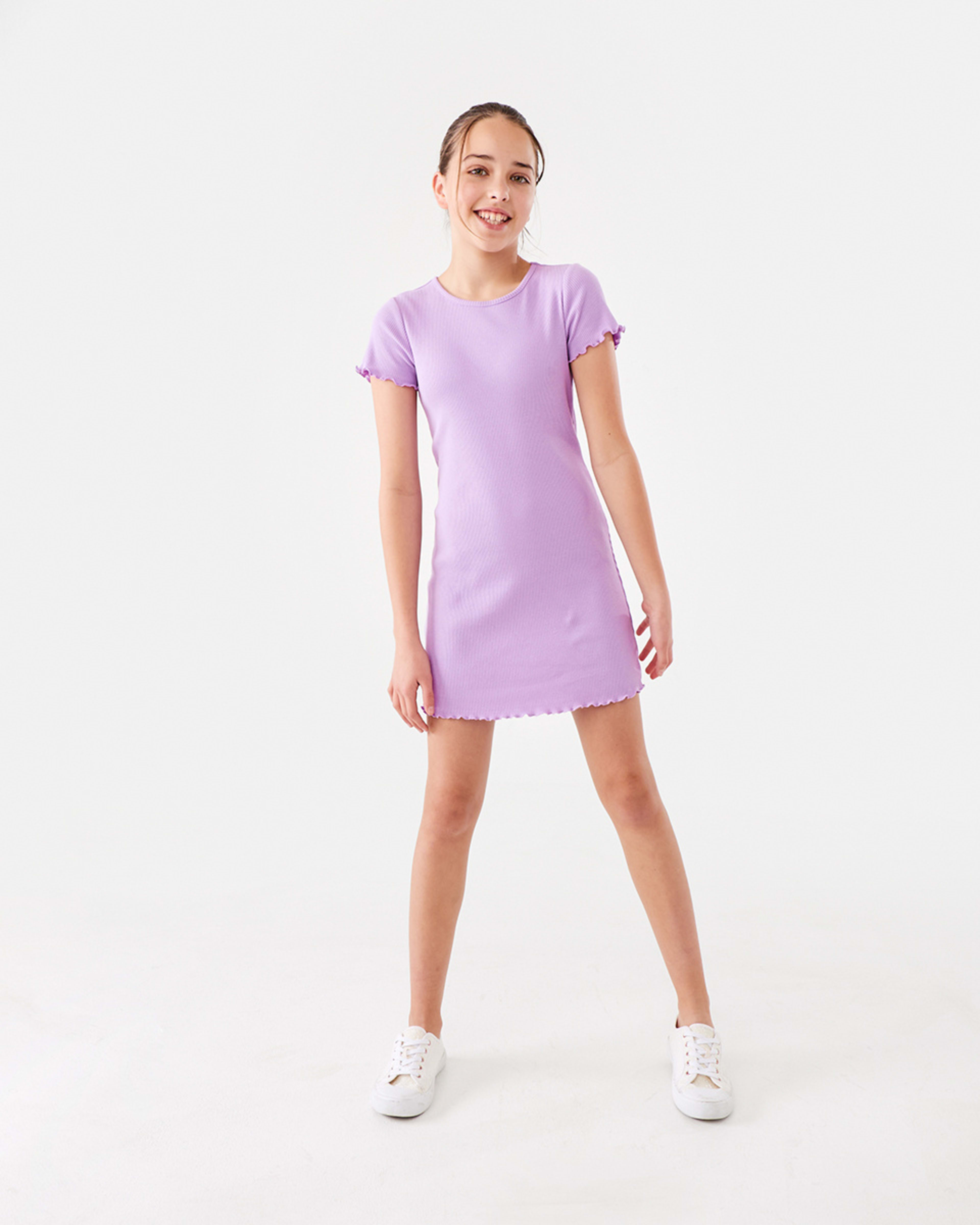 7 Short Sleeve Rib Dress Dsrt Purpl, 7 of 10