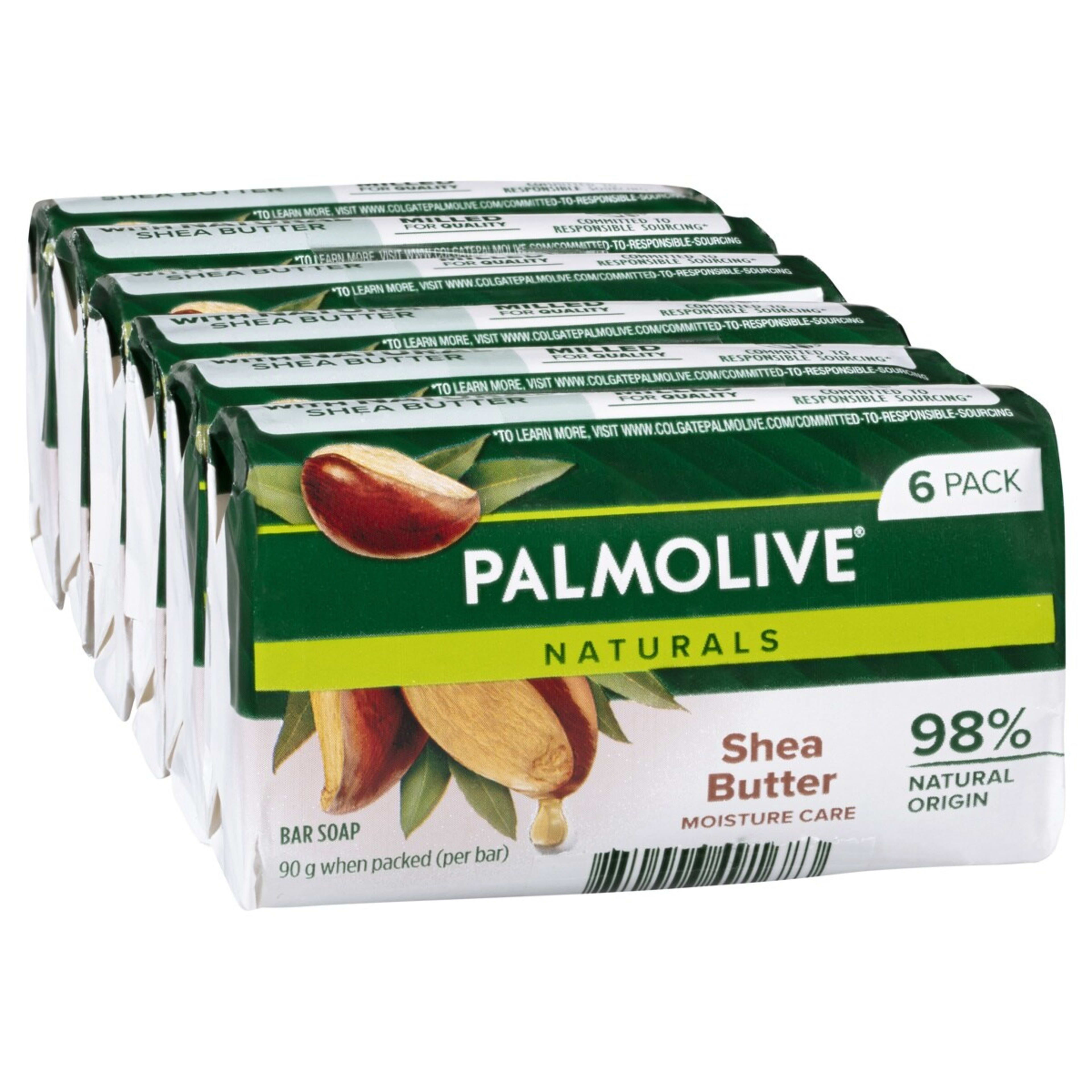 1 6 Pack Palmolive Naturals Moisture Care Bar Soap 90g - Shea Butter