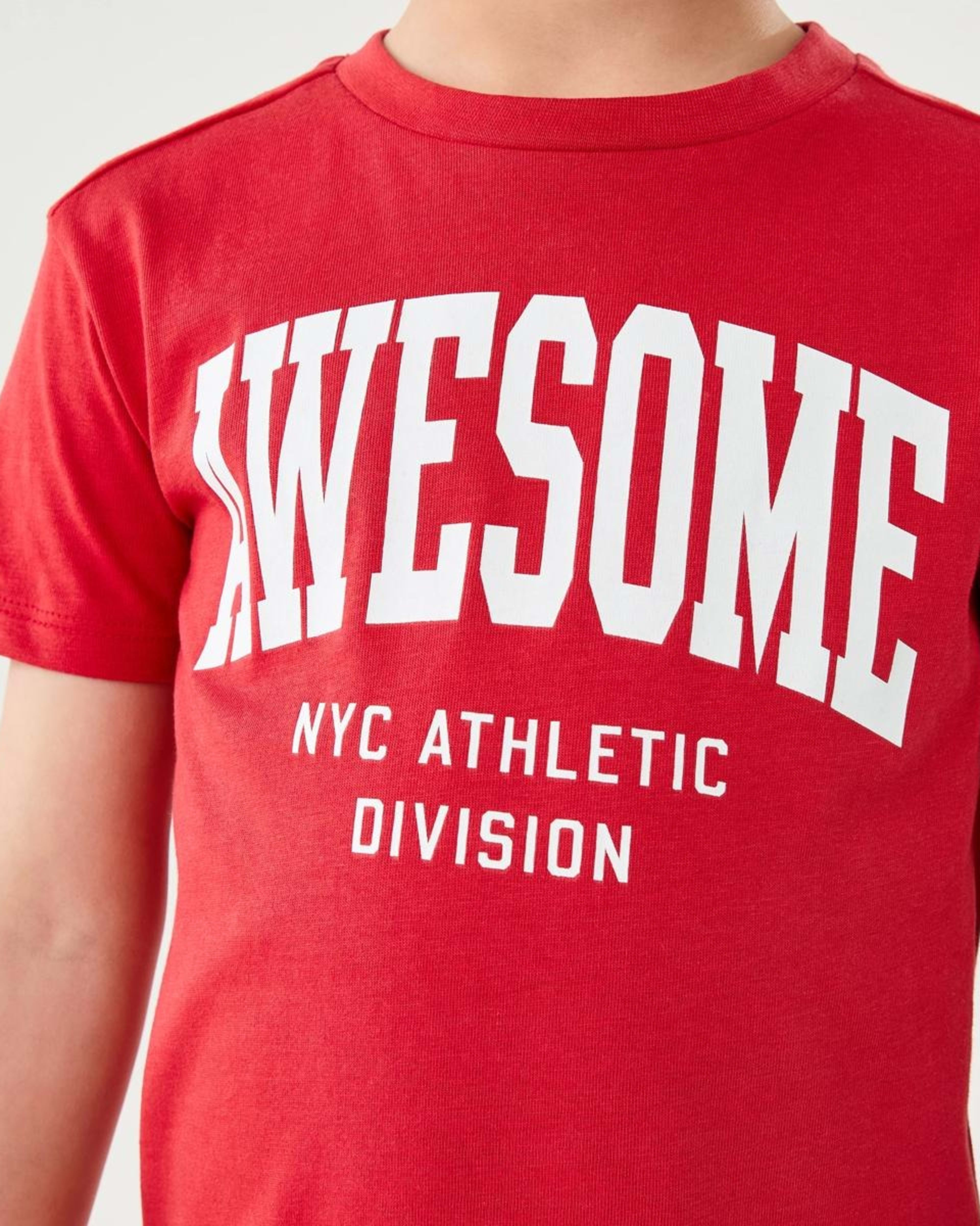 4 Chest Print T-shirt AWESOME VARISTY RED, 4 of 6