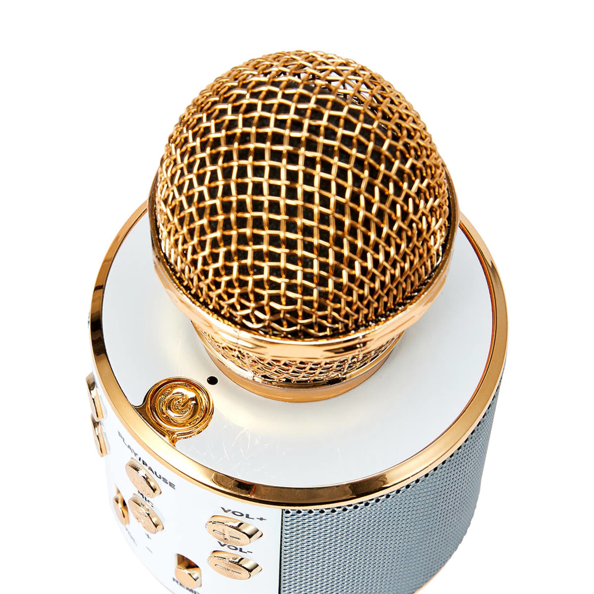 Karaoke Bluetooth Microphone Gold Look Kmart