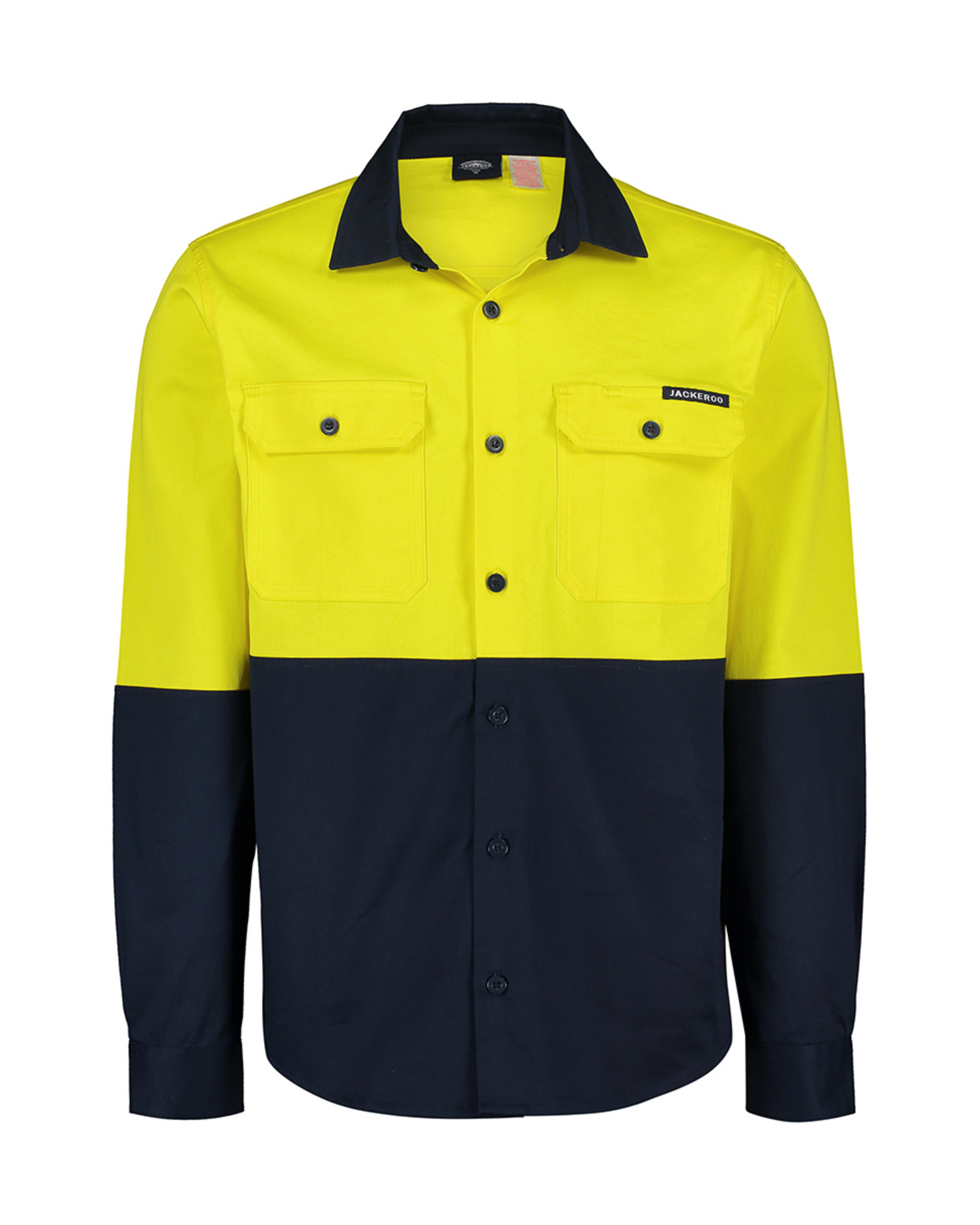 5 Workwear Long Sleeve Hi-Visibility Stretch Shirt SAFETY YELLOW, 5 of 5