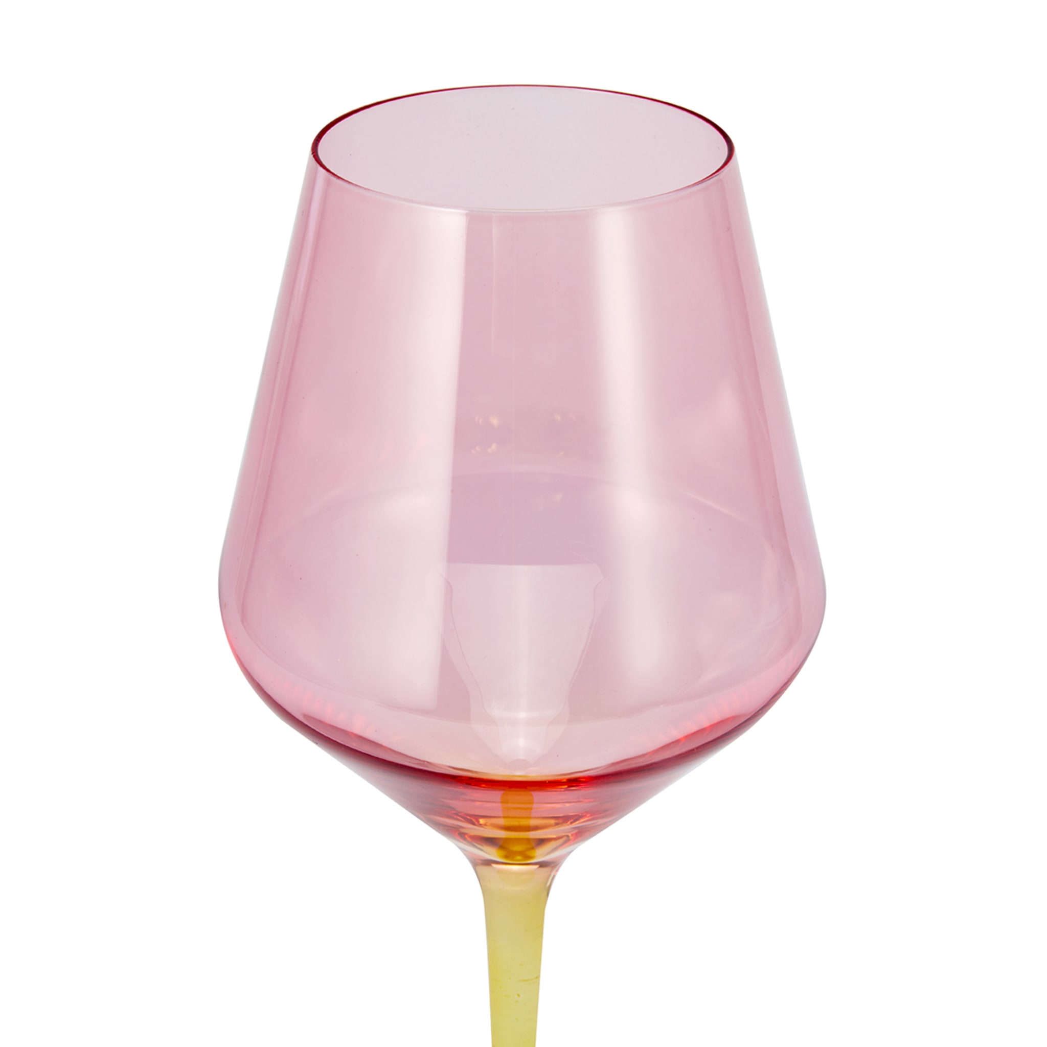 4 Two Tone Pink and Yellow Wine Glasses Kmart