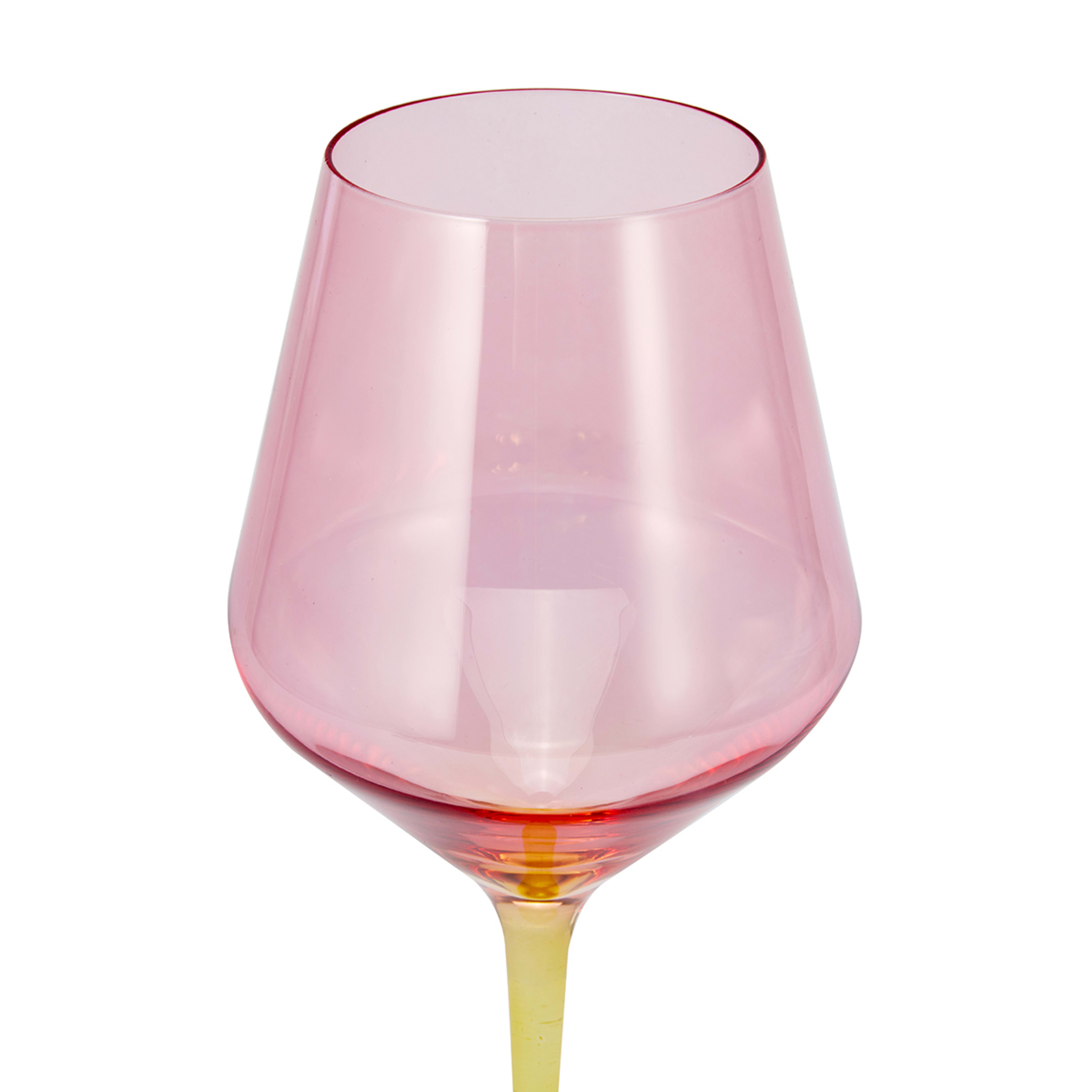 4 Two Tone Pink and Yellow Wine Glasses Kmart