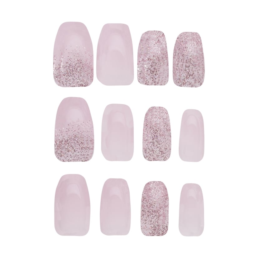 OXX Studio 24 Pack Artificial Nails with Adhesive - Pink Fancy - Kmart
