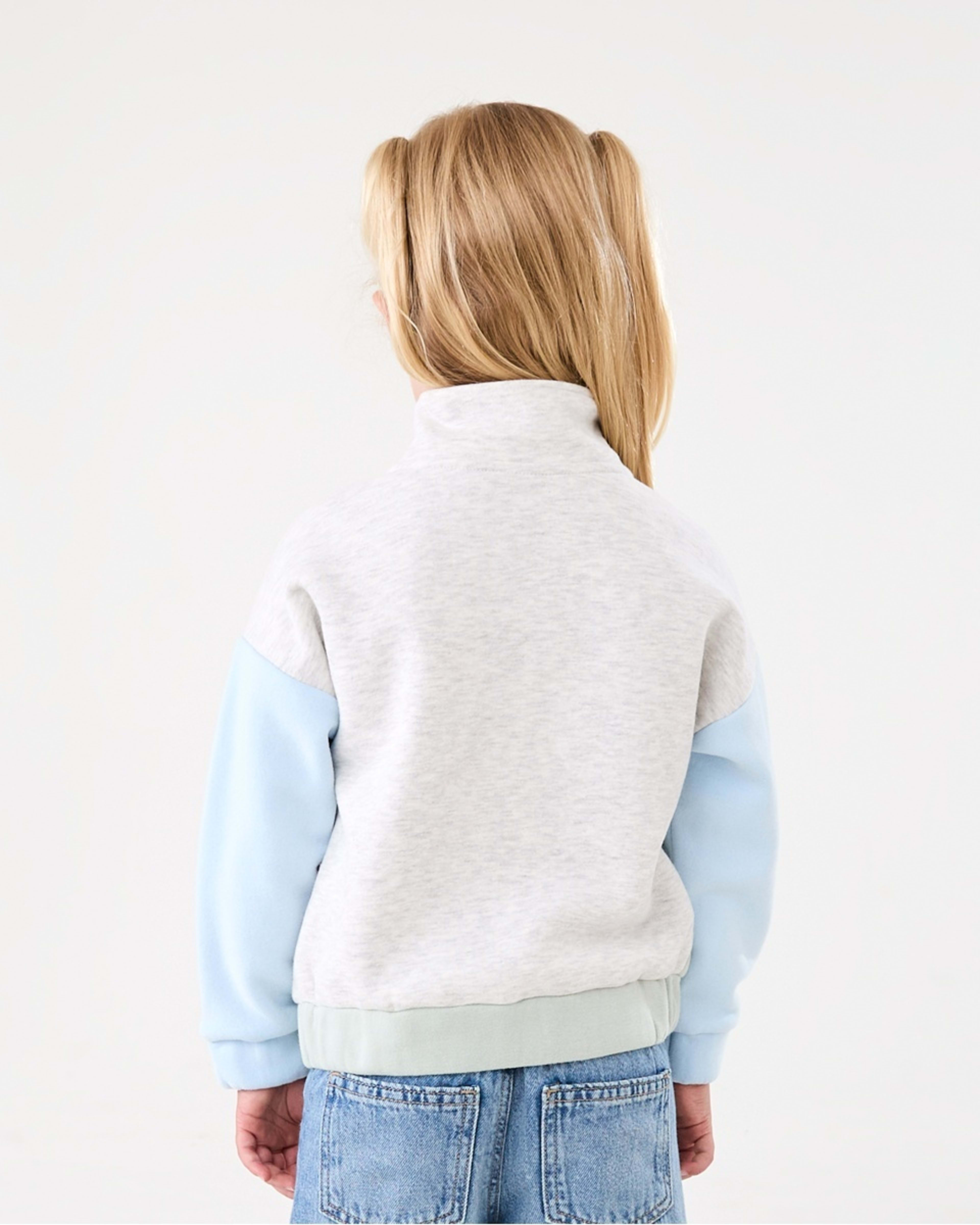 2 Colour Block Quarter Zip Fleece Sweatshirt Mutli, 2 of 8
