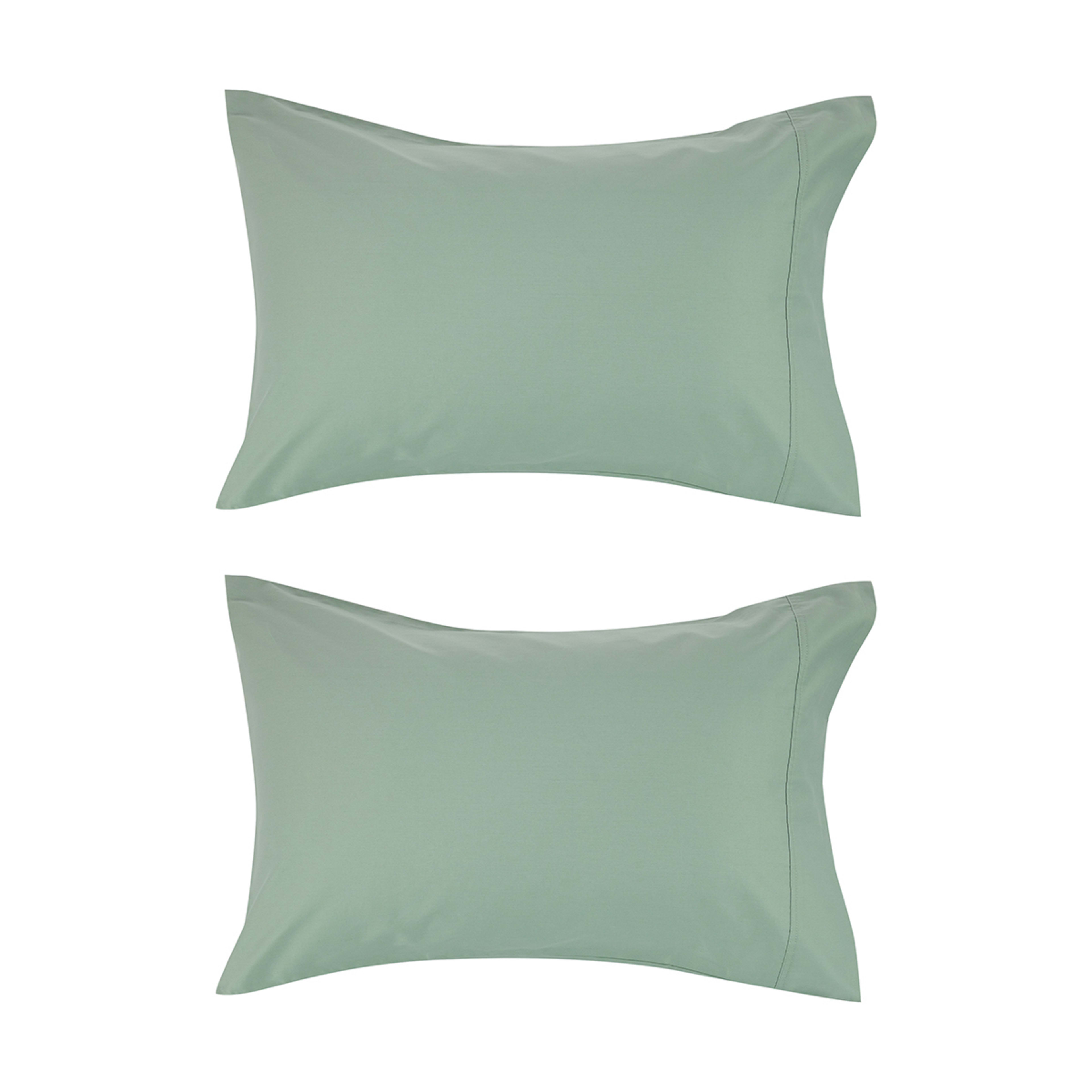 1 2 Pack 500 Thread Count Australian Grown Cotton Standard Pillowcases - Sage, 1 of 5