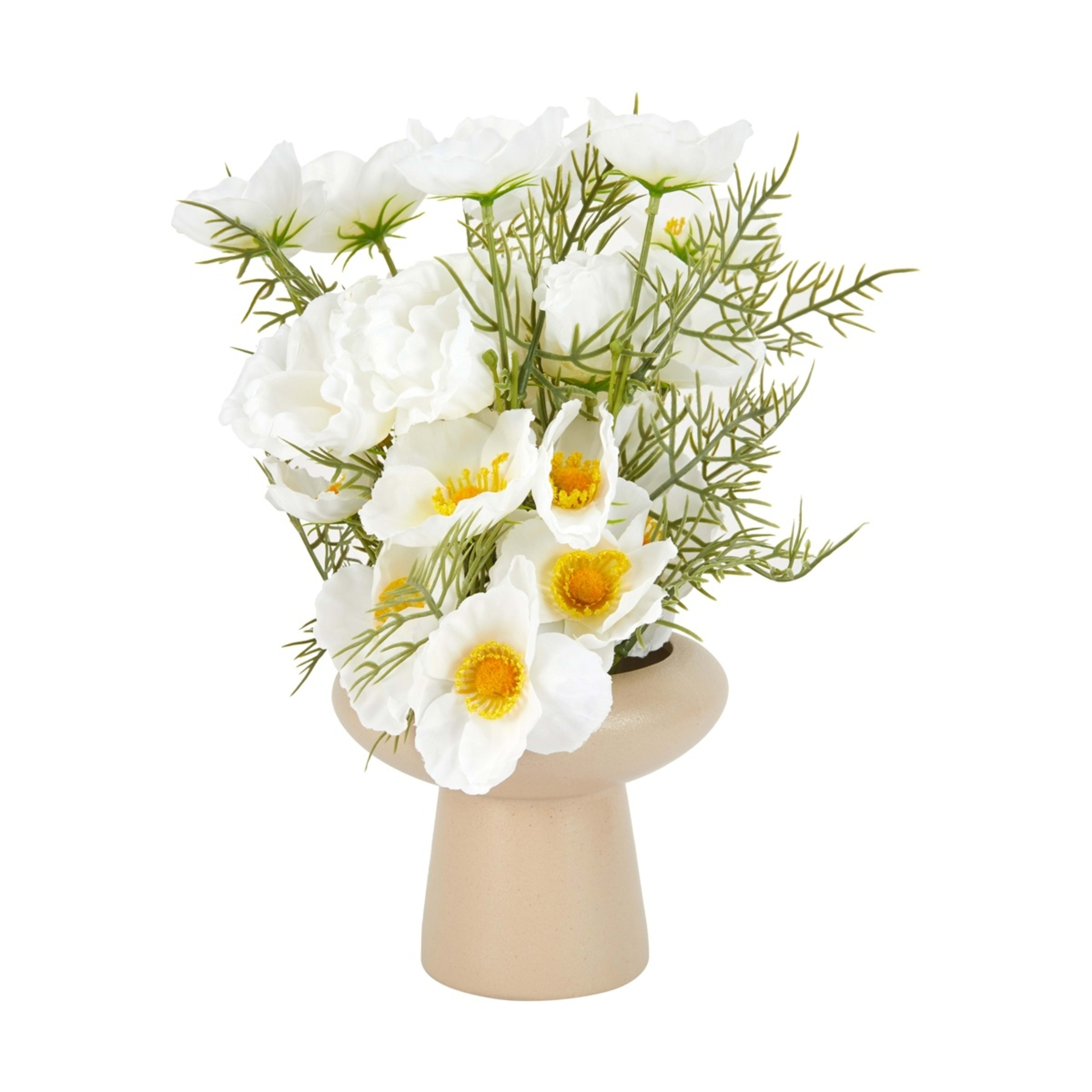 1 Artificial Poppies in Natural Vase