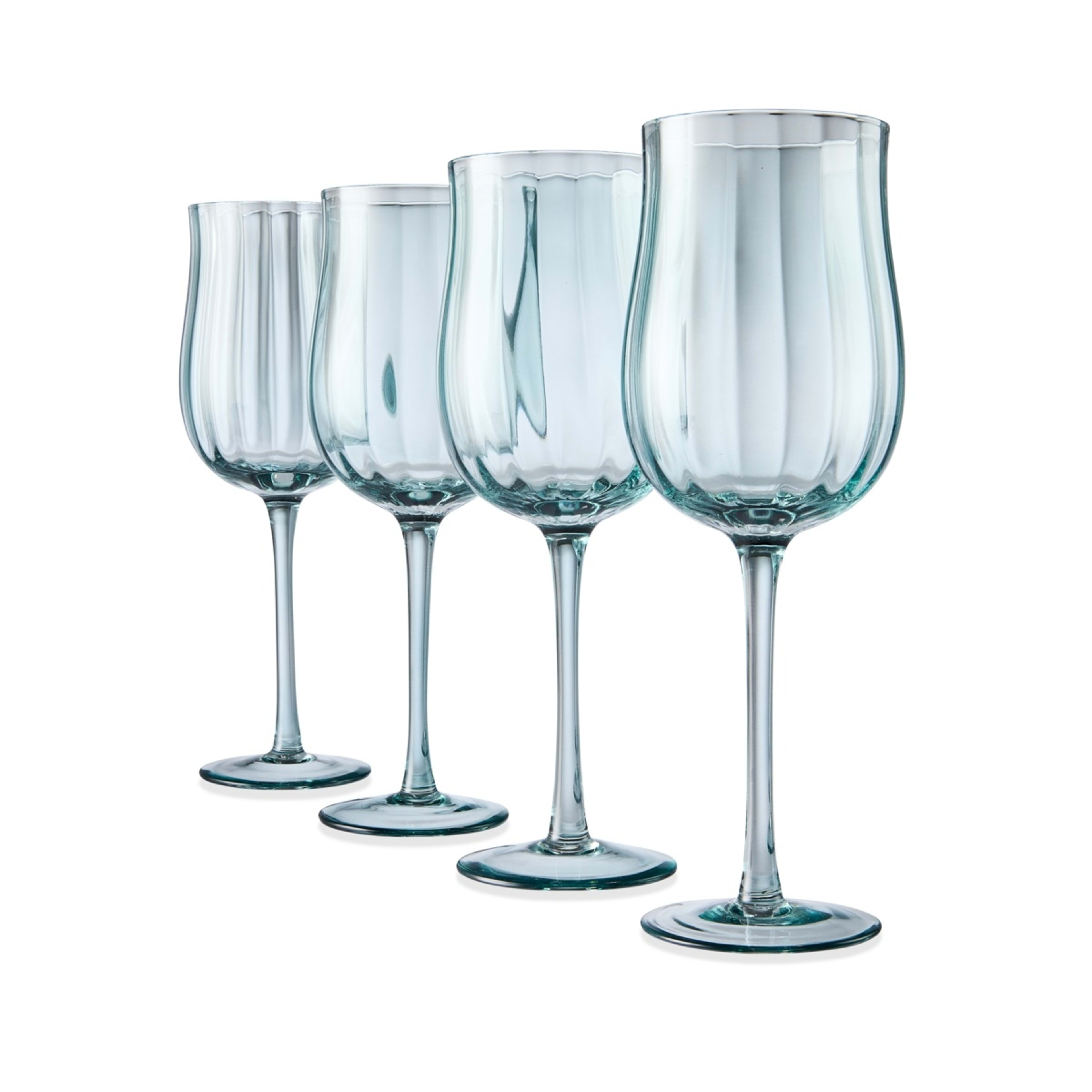 1 4 Green Tulip Wine Glasses