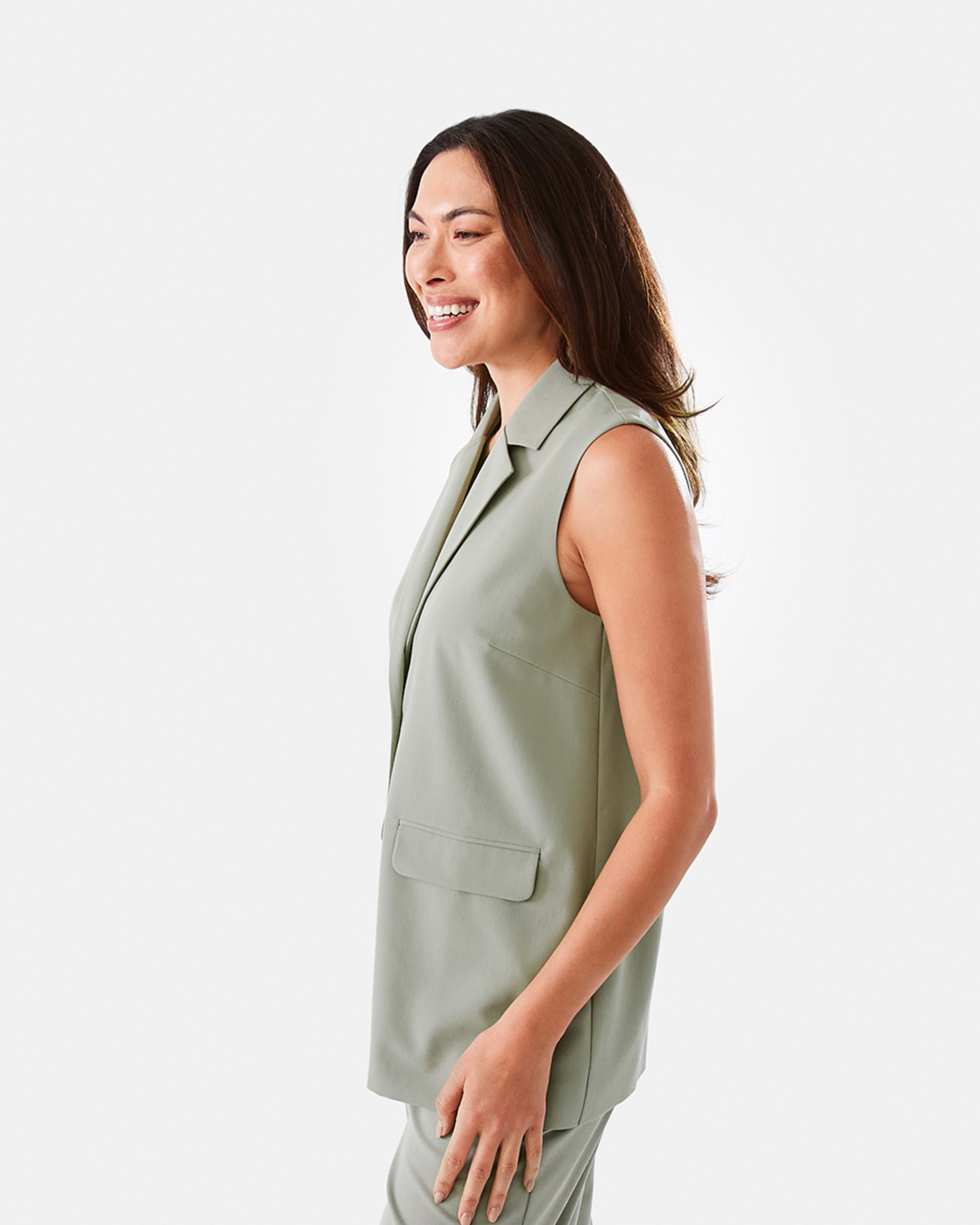 Sleeveless Longline Waistcoat Kmart