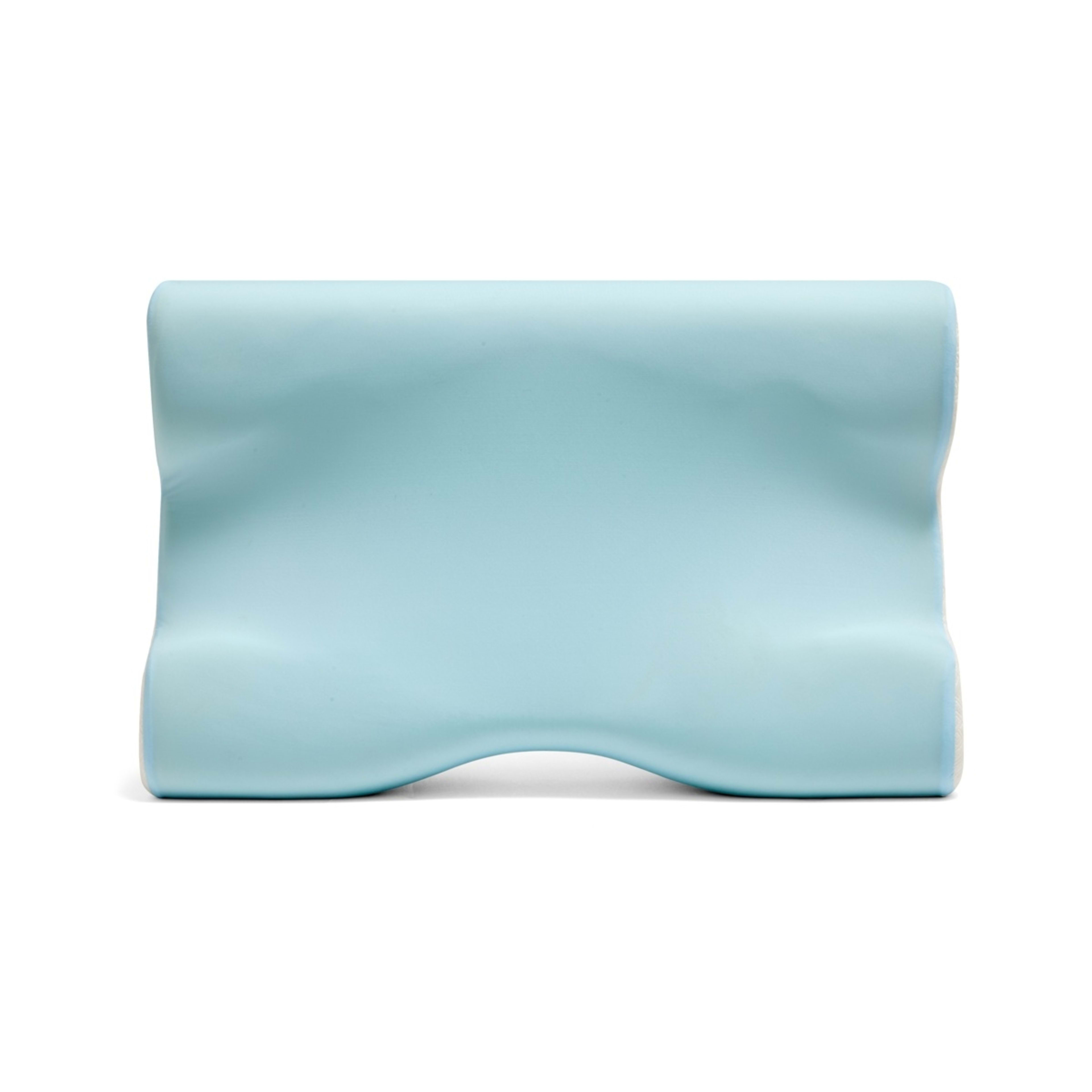 6 Ergonomic Memory Foam Pillow - Medium Profile, Blue and White, 6 of 10