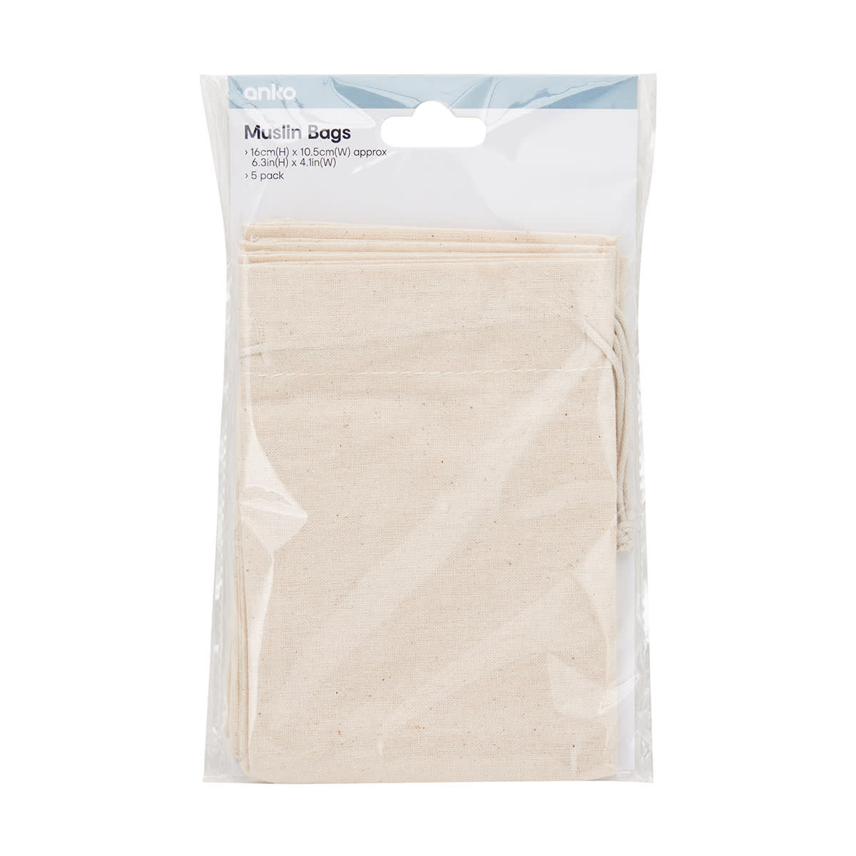 5 Pack Muslin Bags Kmart