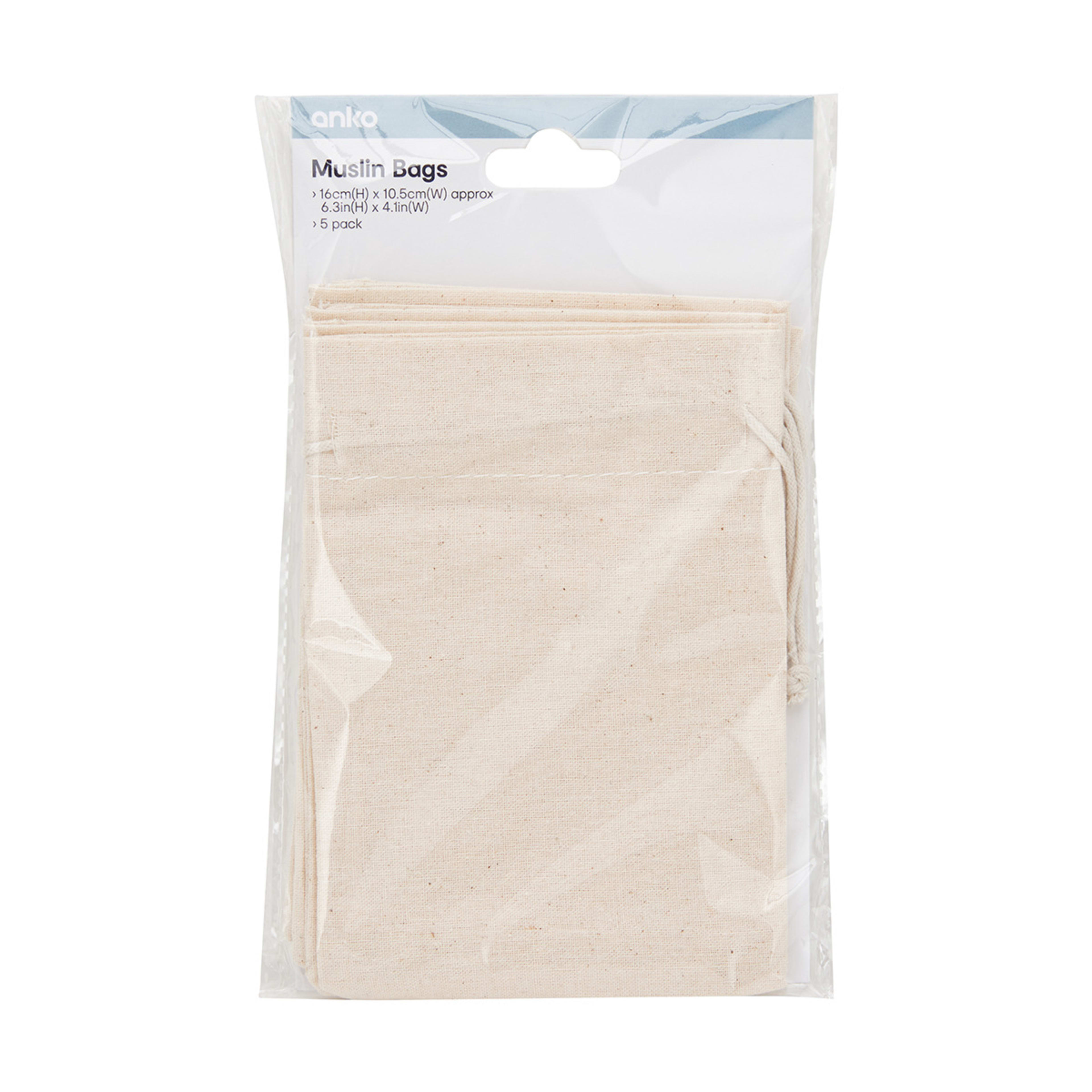 5 Pack Muslin Bags Kmart