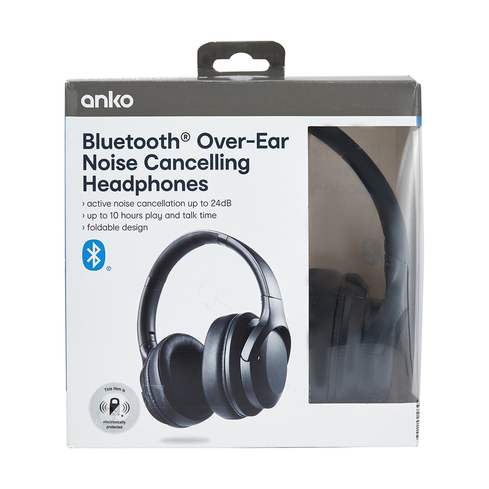 Bluetooth OverEar Headphones with Noise Cancelling Black Kmart