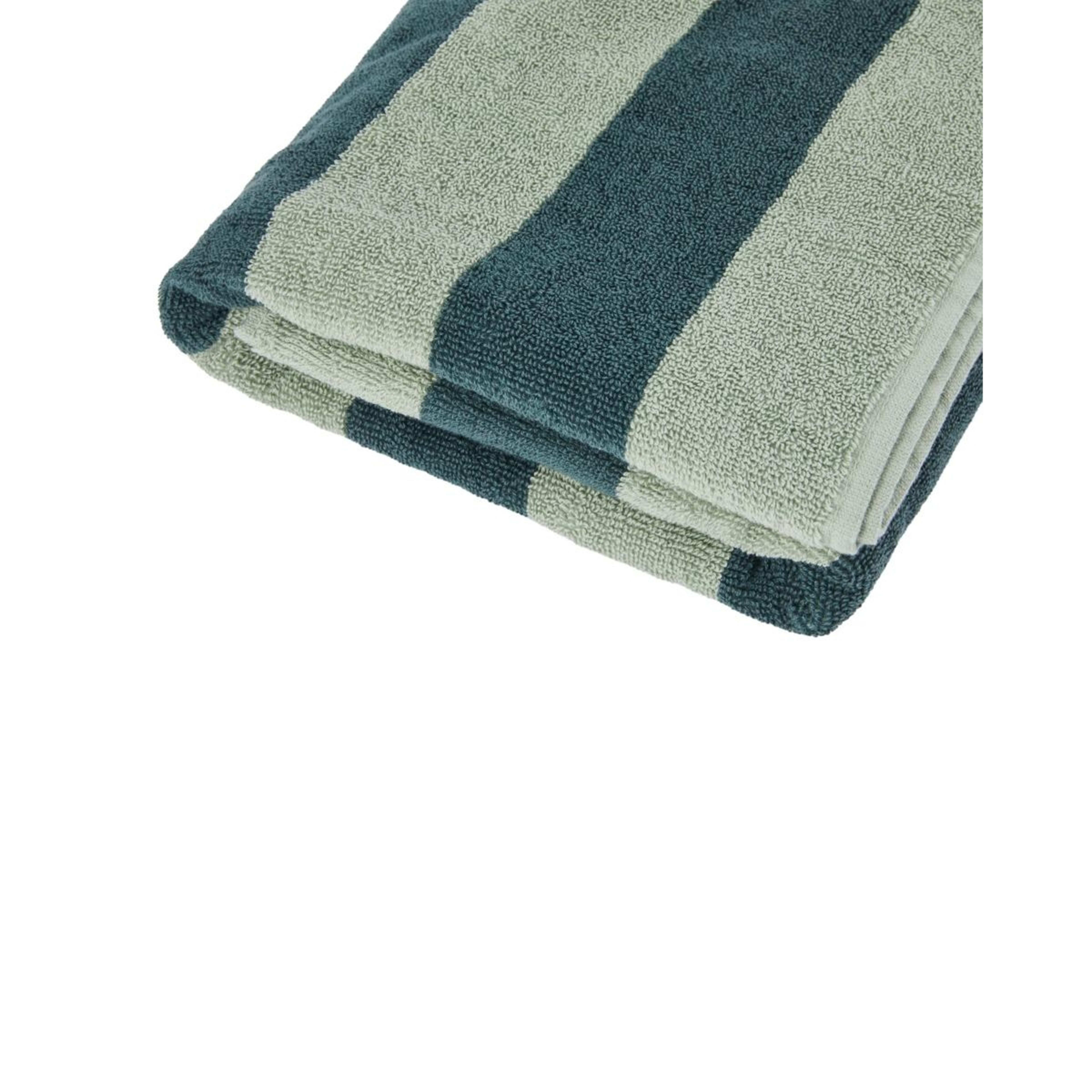 4 Stripe Cotton Bath Towel - Green, 4 of 5