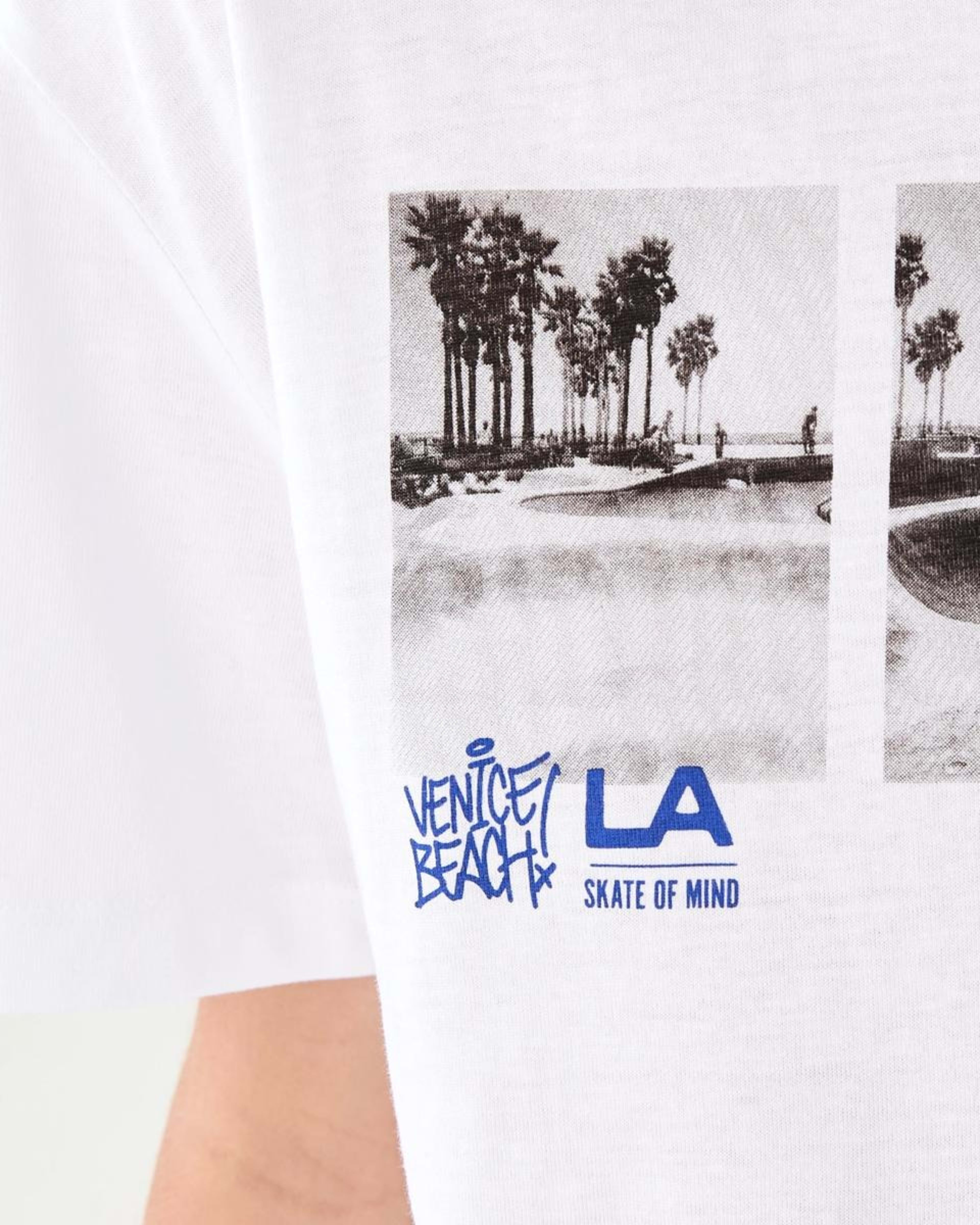 4 Short Sleeve Graphic Print T-shirt LA SKATE OF MIND WHITE, 4 of 7