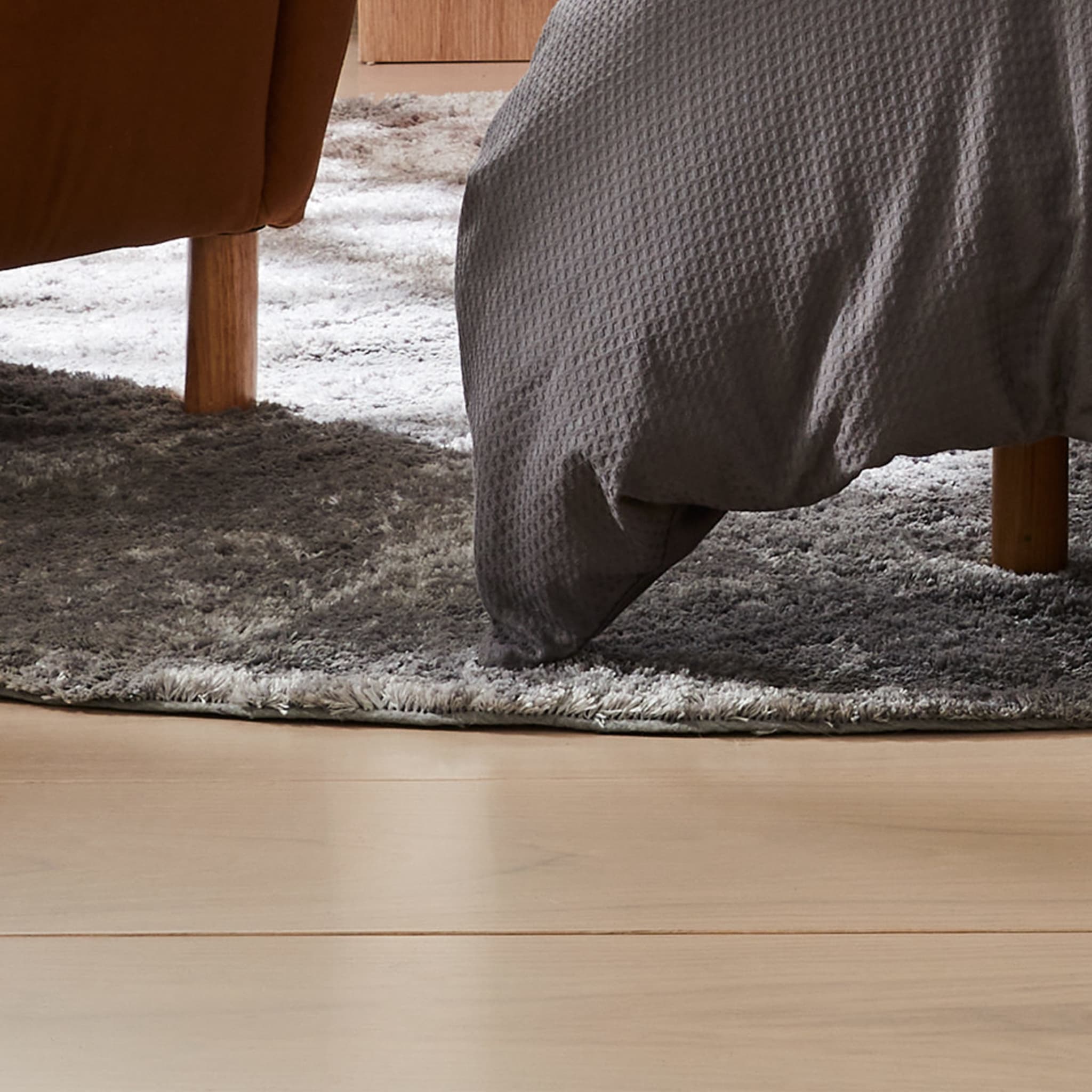 Round Luxe Rug Light Grey, 180cm Kmart