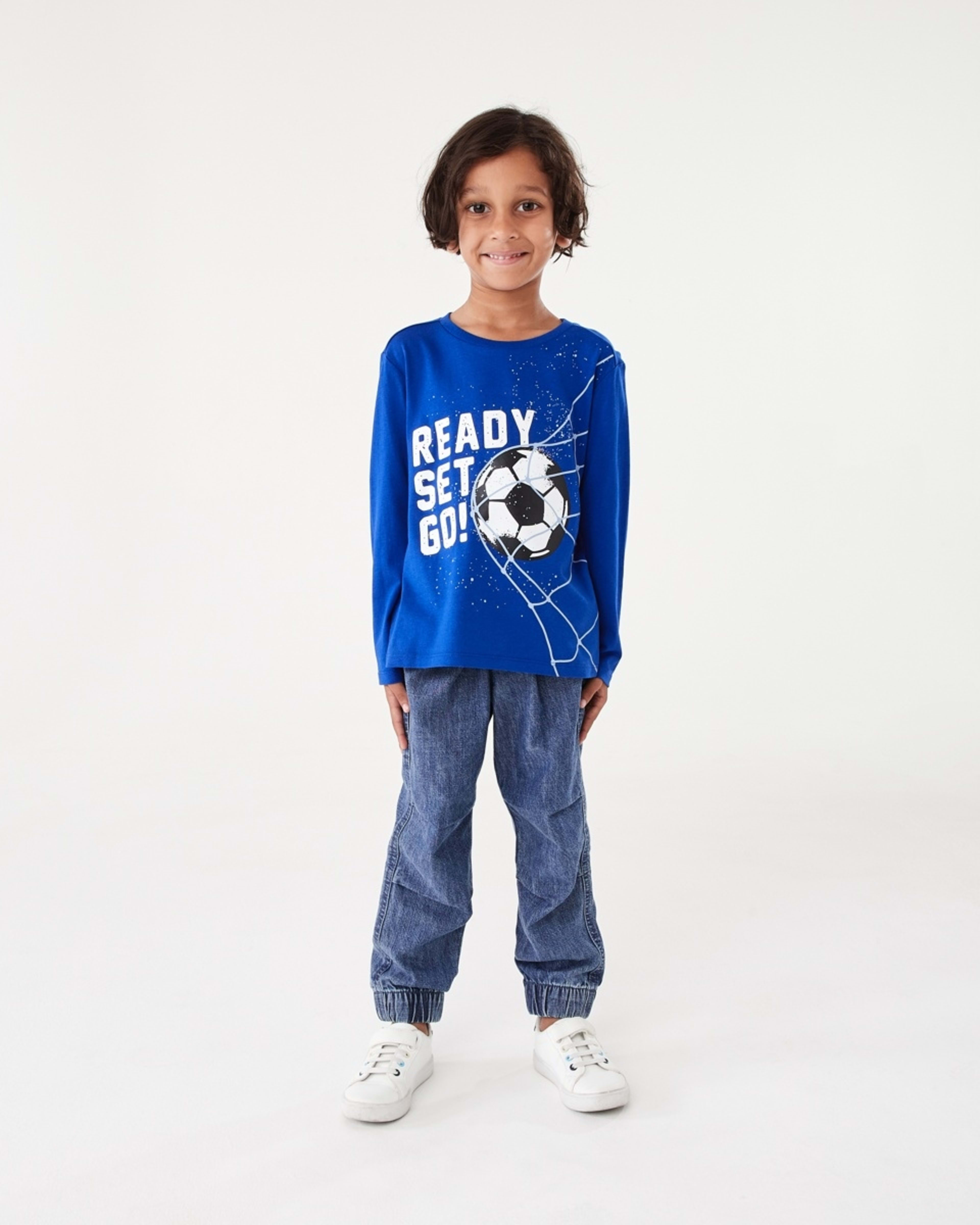 4 Long Sleeve Print T-shirt Blu Soccer, 4 of 7