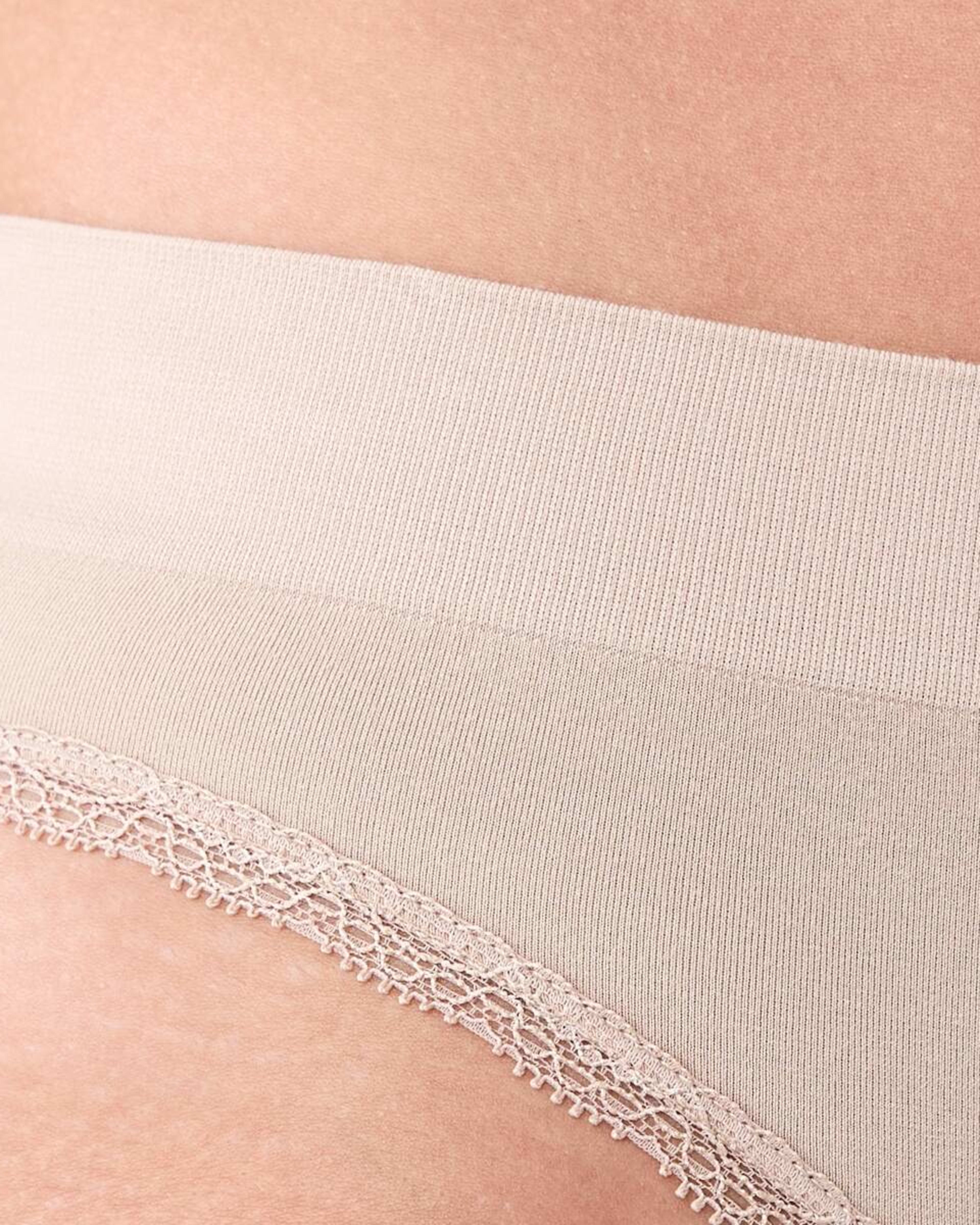 9 3 Pack Seamfree Bamboo Lace Bikini Briefs PINK CHALK, WHISPER WHITE, LIGHT FAWN, 9 of 9