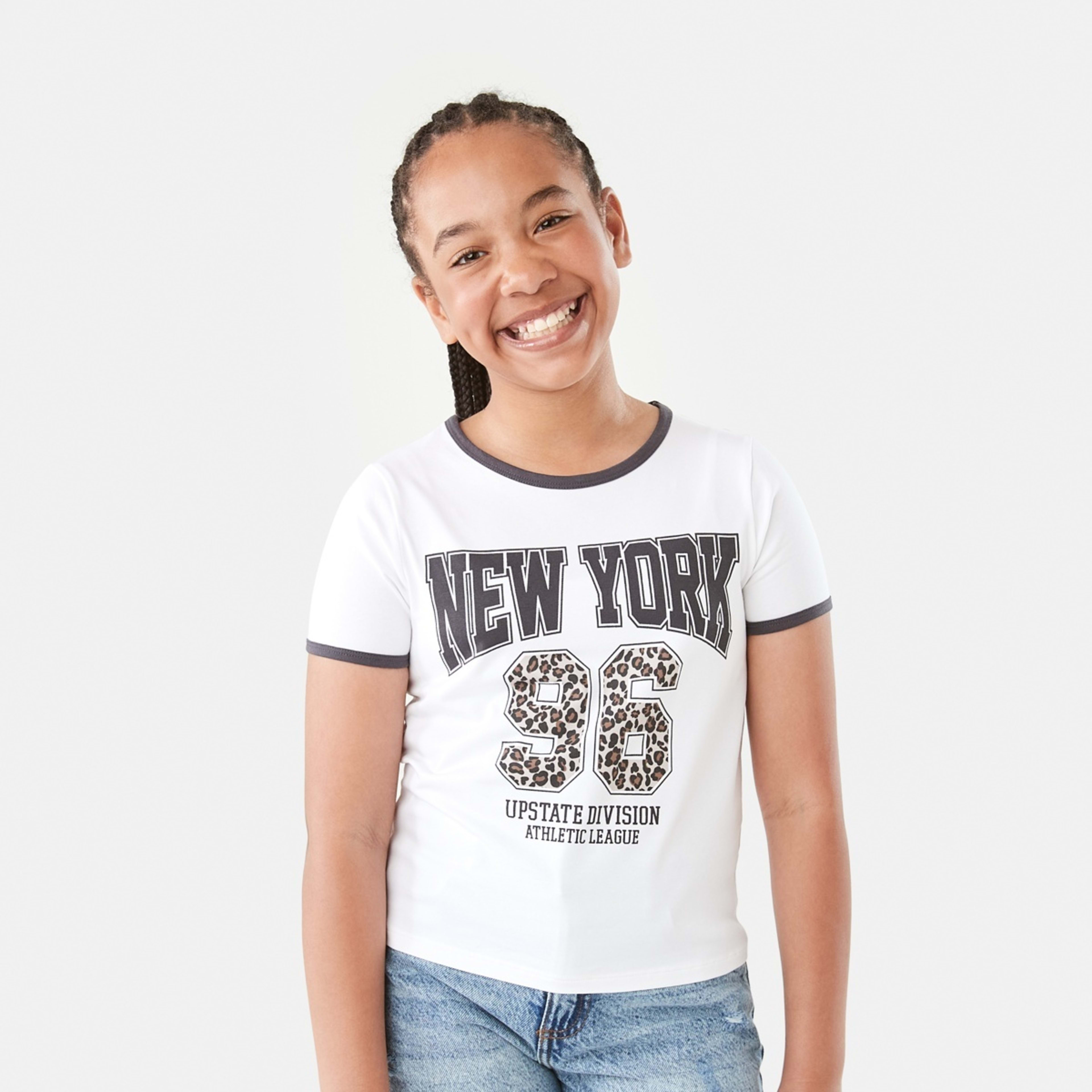 1 Short Sleeve Ringer T-shirt New York 96 White, 1 of 9