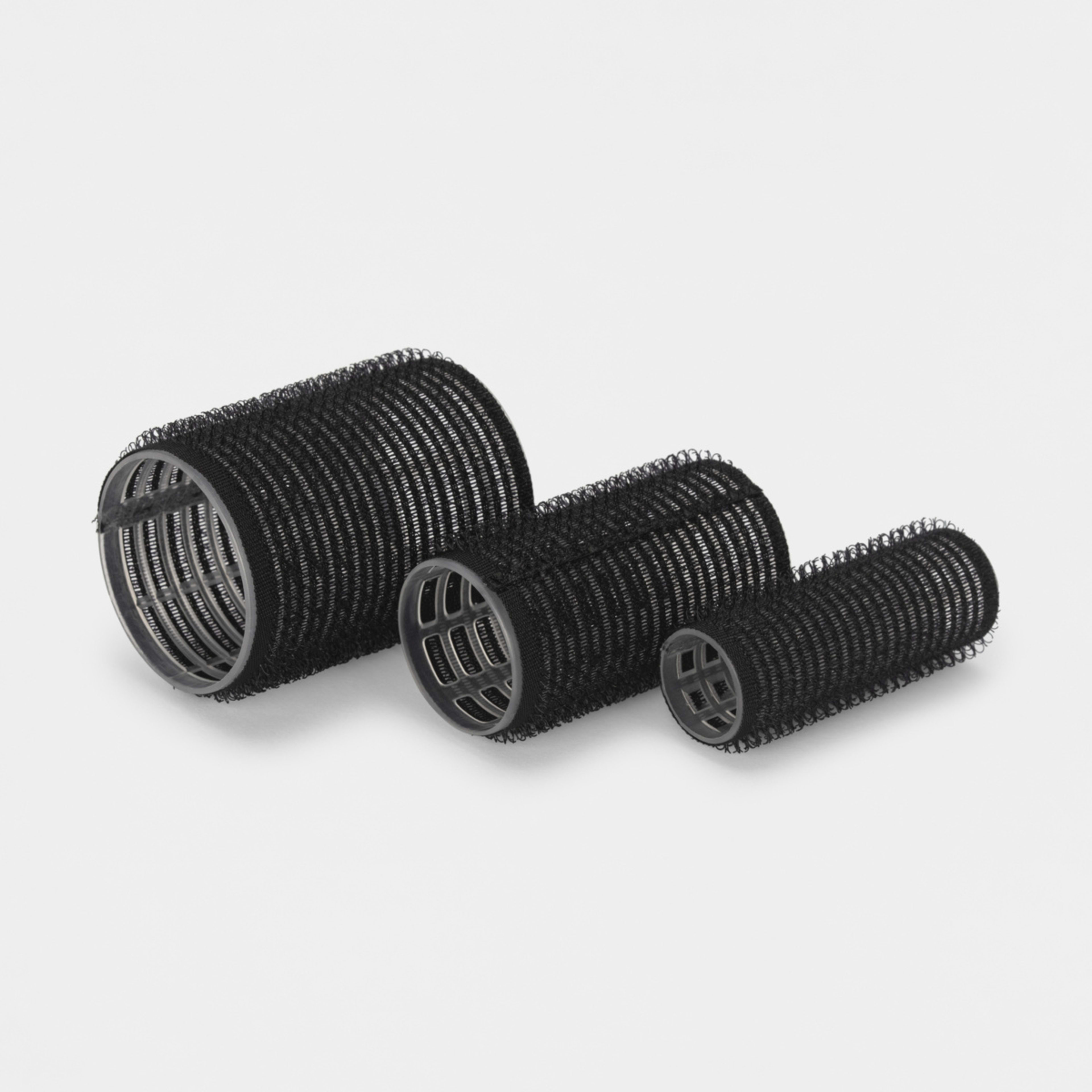 16 Pack Self Hold Rollers Black Kmart NZ