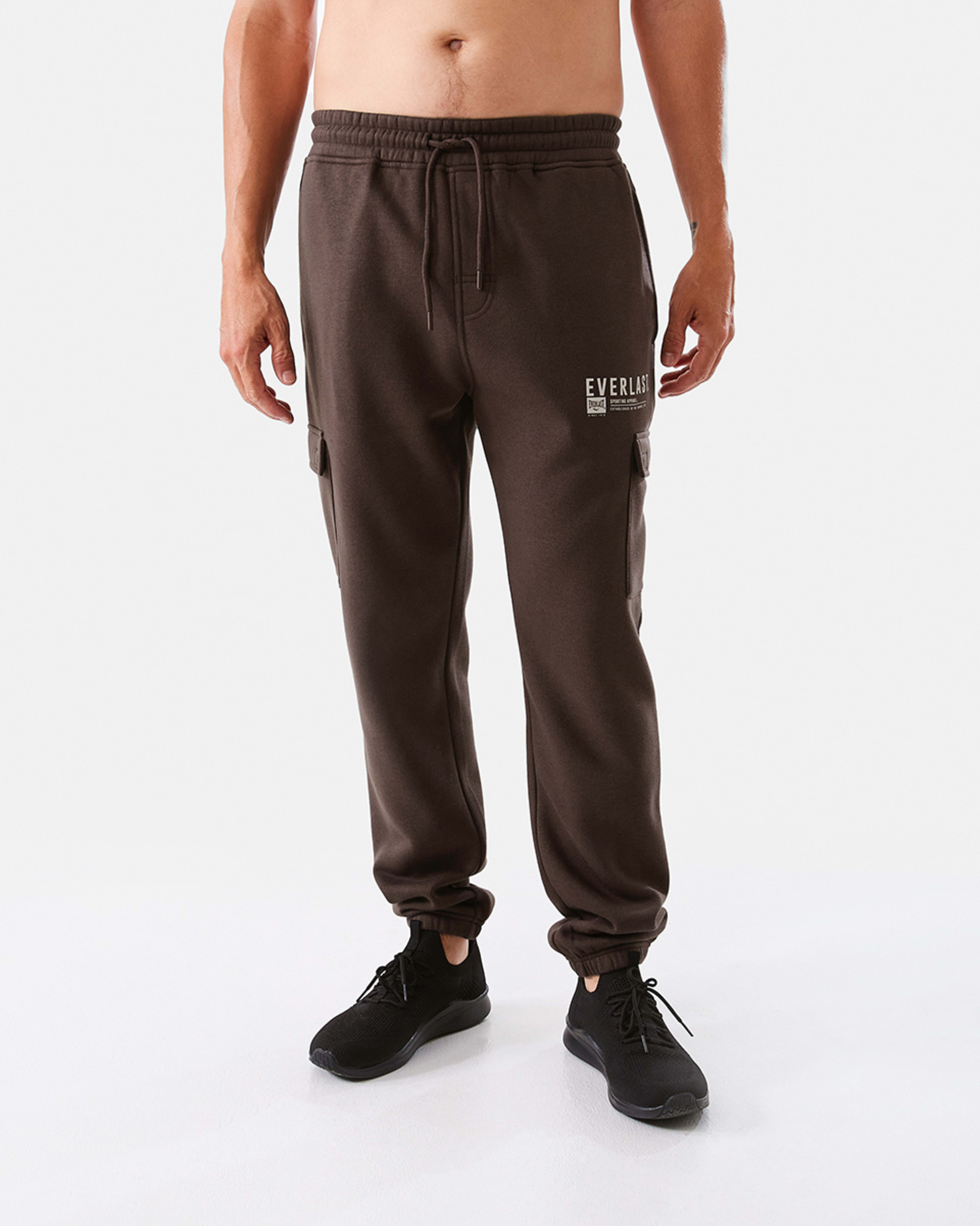 1 Everlast Mens Cargo Trackpants Sepia