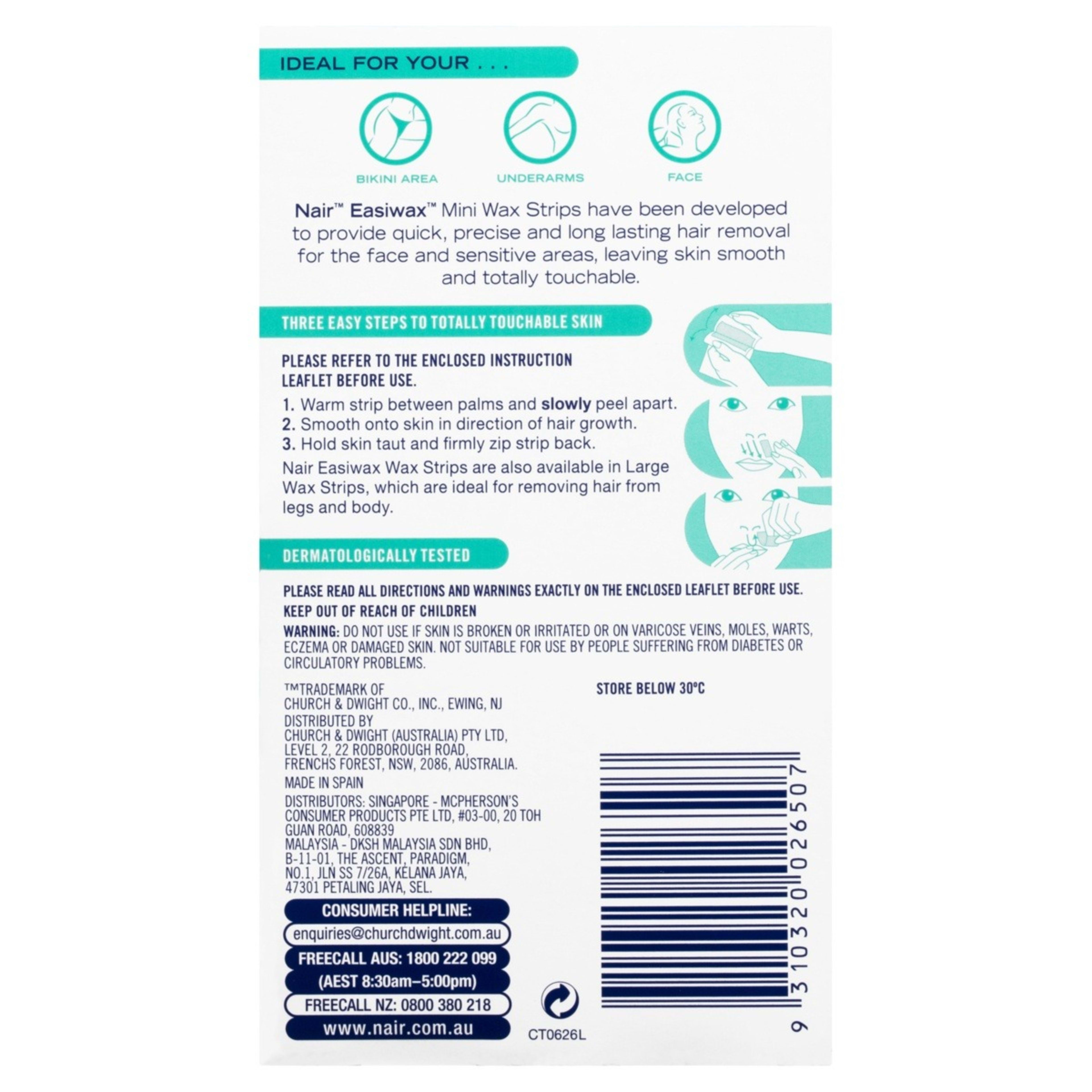 Nair 20 Pack Easiwax Mini Wax Strips Kmart