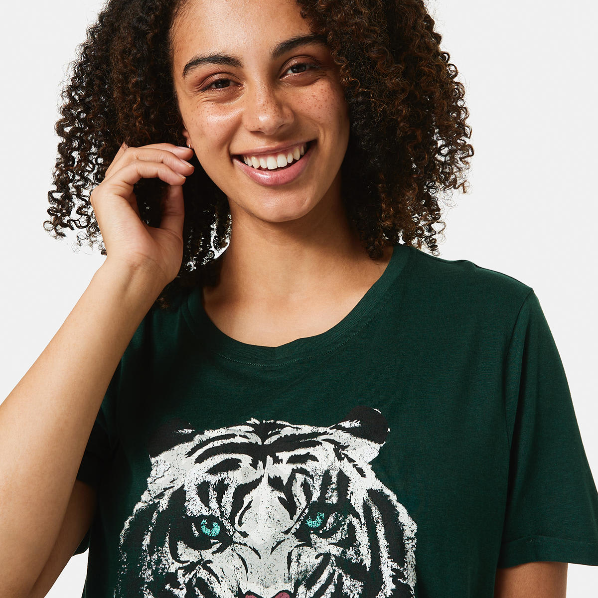 Short Sleeve Detailed Printed Tshirt Kmart