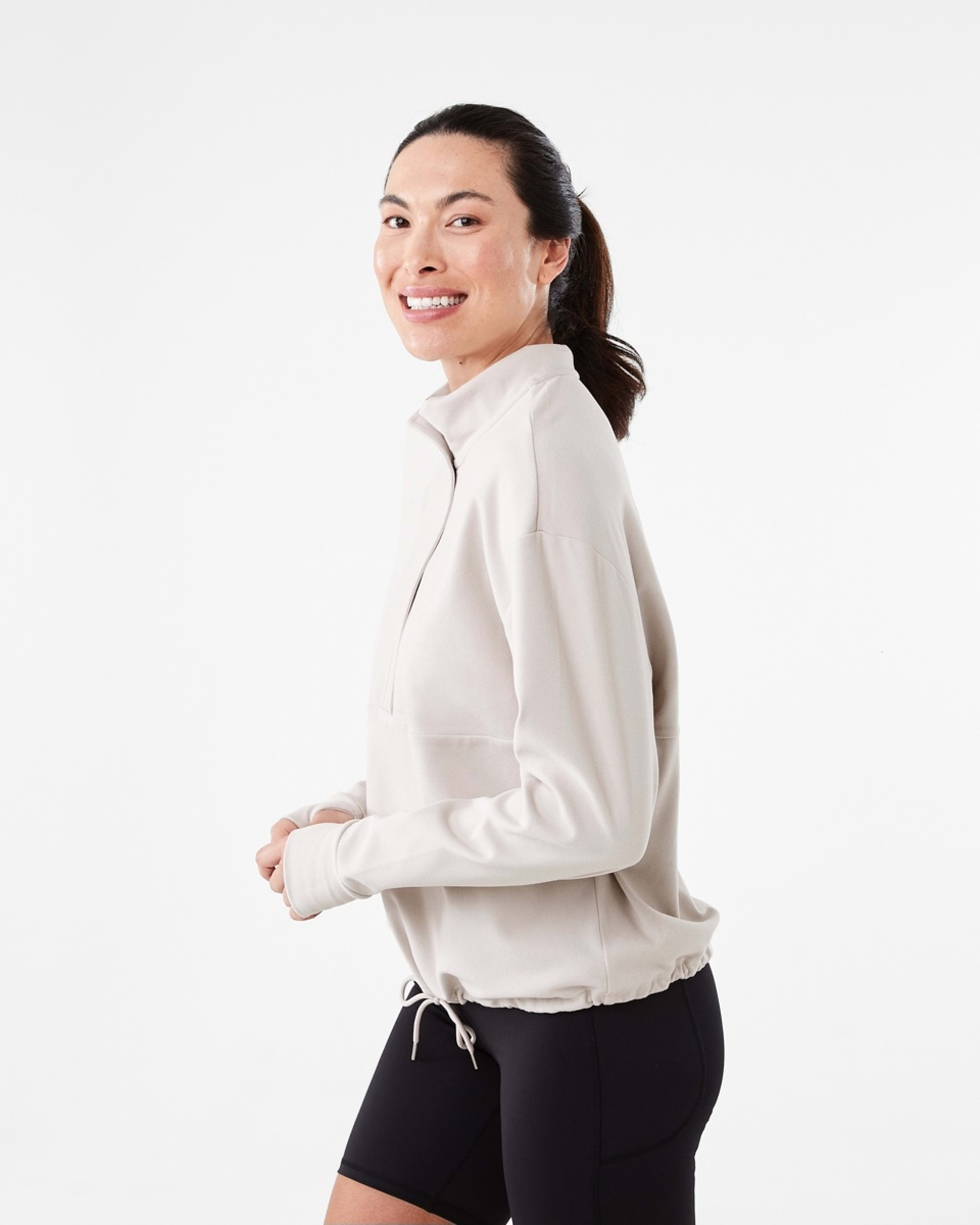 2 Active Womens Half Zip Mid Layer Sweatshirt DOLPHIN GREY, 2 of 7