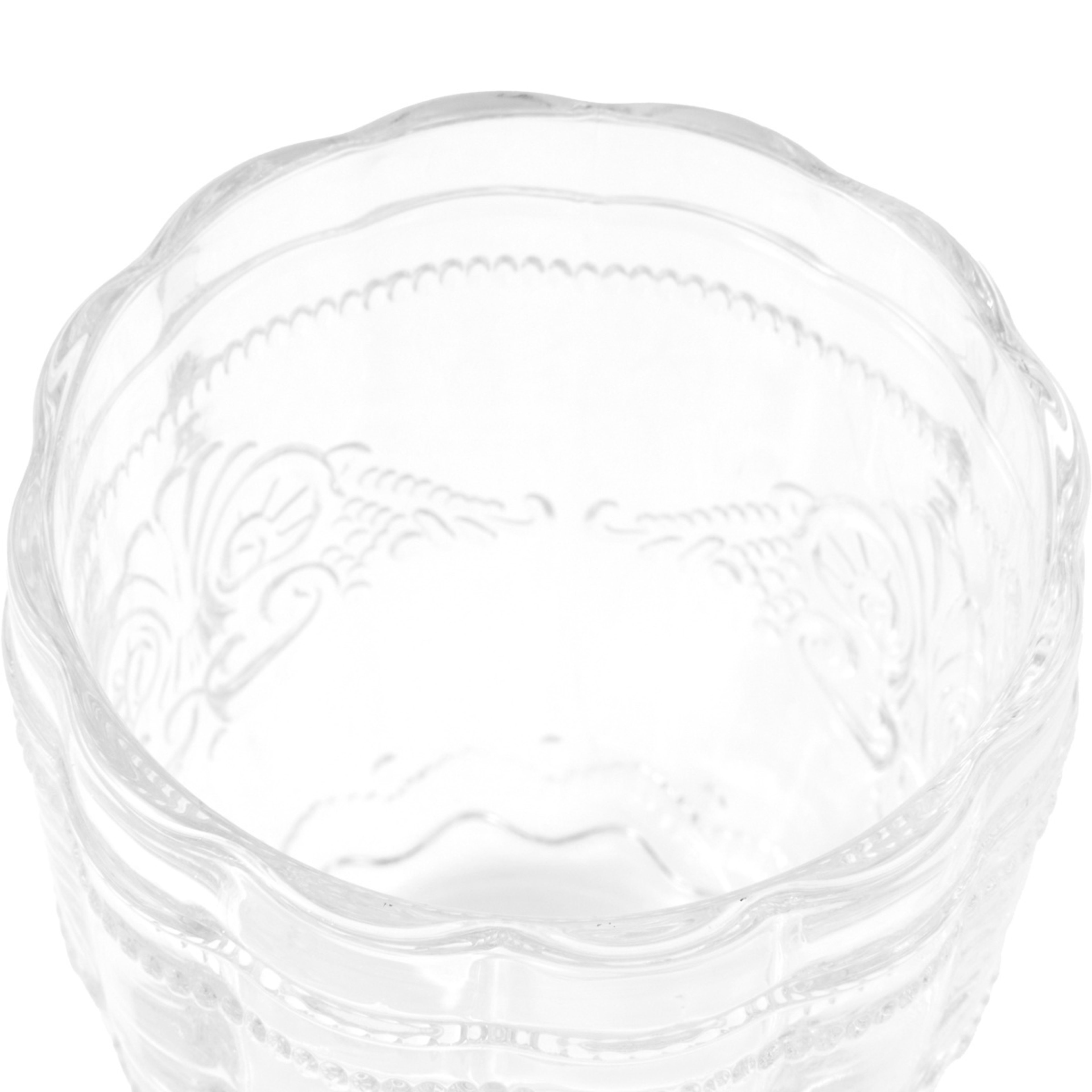 3 6 Clear Ornate Tumbler Glasses, 3 of 5