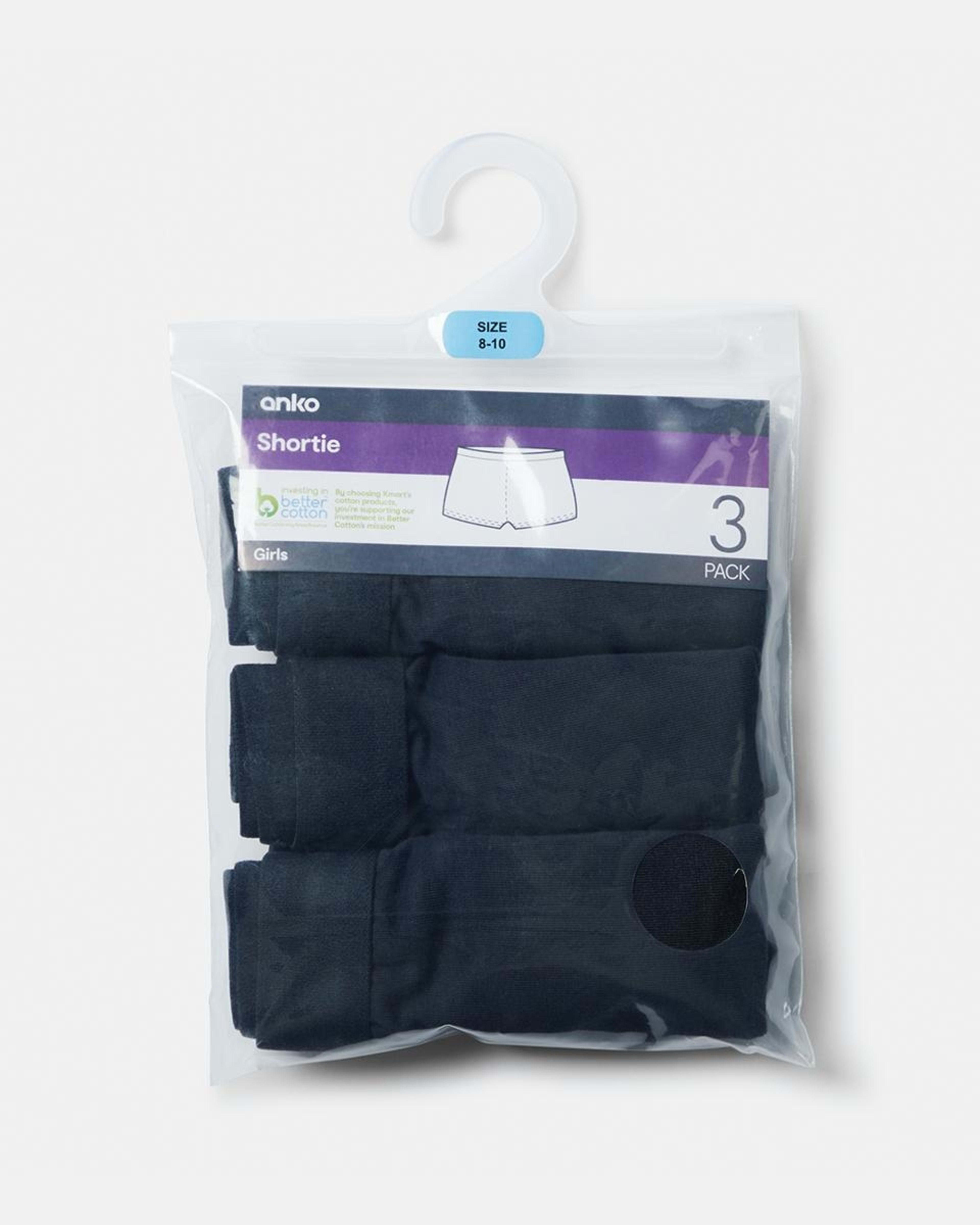 3 3 Pack Sport Shorties DRESS BLUE, 3 of 3