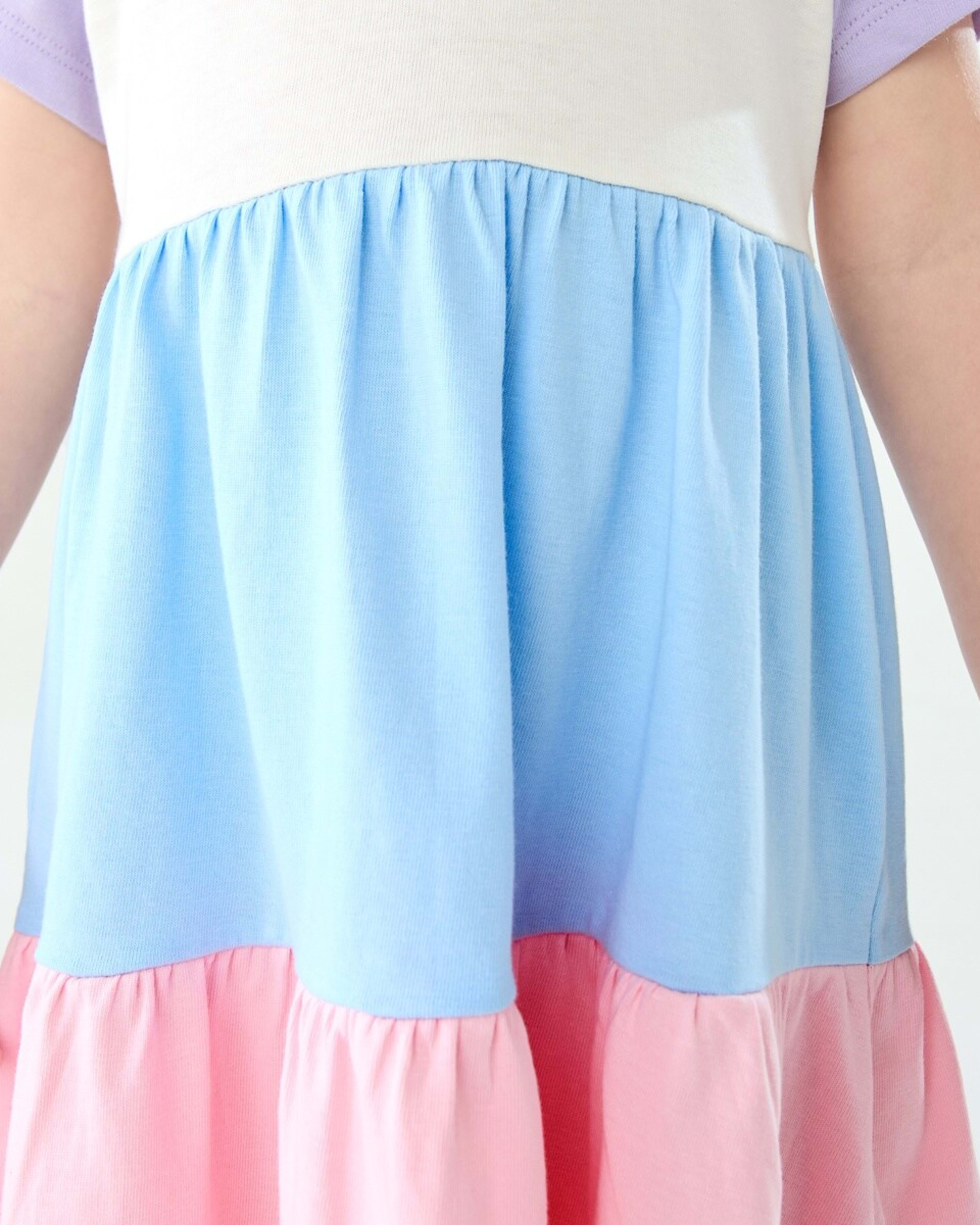6 Short Sleeve Colour Block Jersey Dress Col Block, 6 of 10
