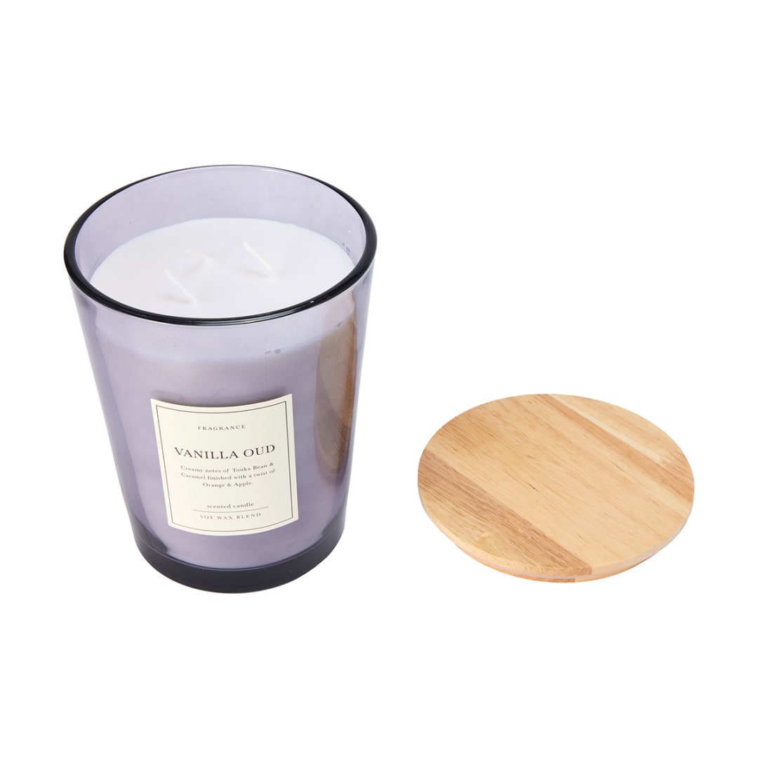 XL Vanilla Oud Soy Wax Blend Scented Candle Kmart