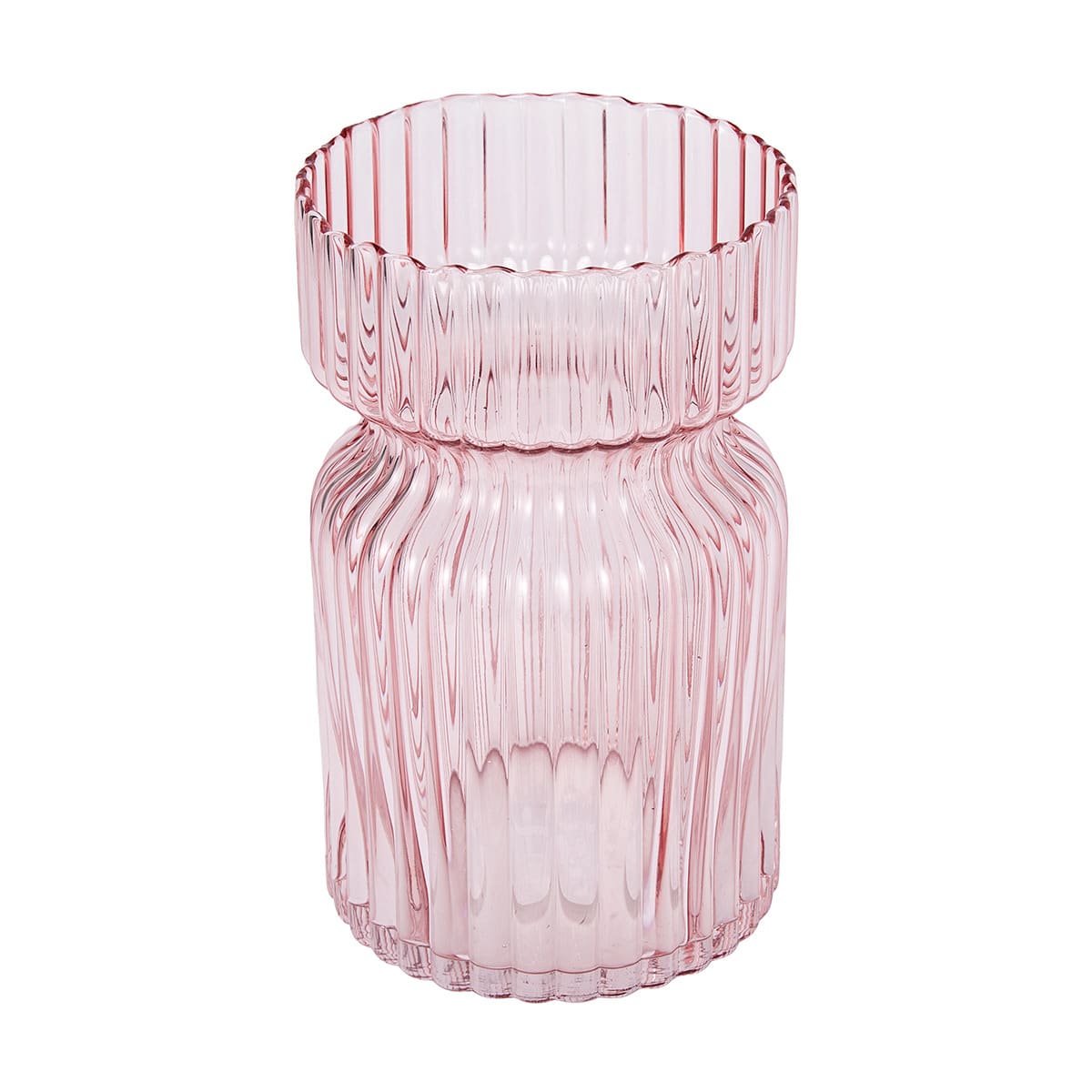 Small Pink Ribbed Vase Kmart