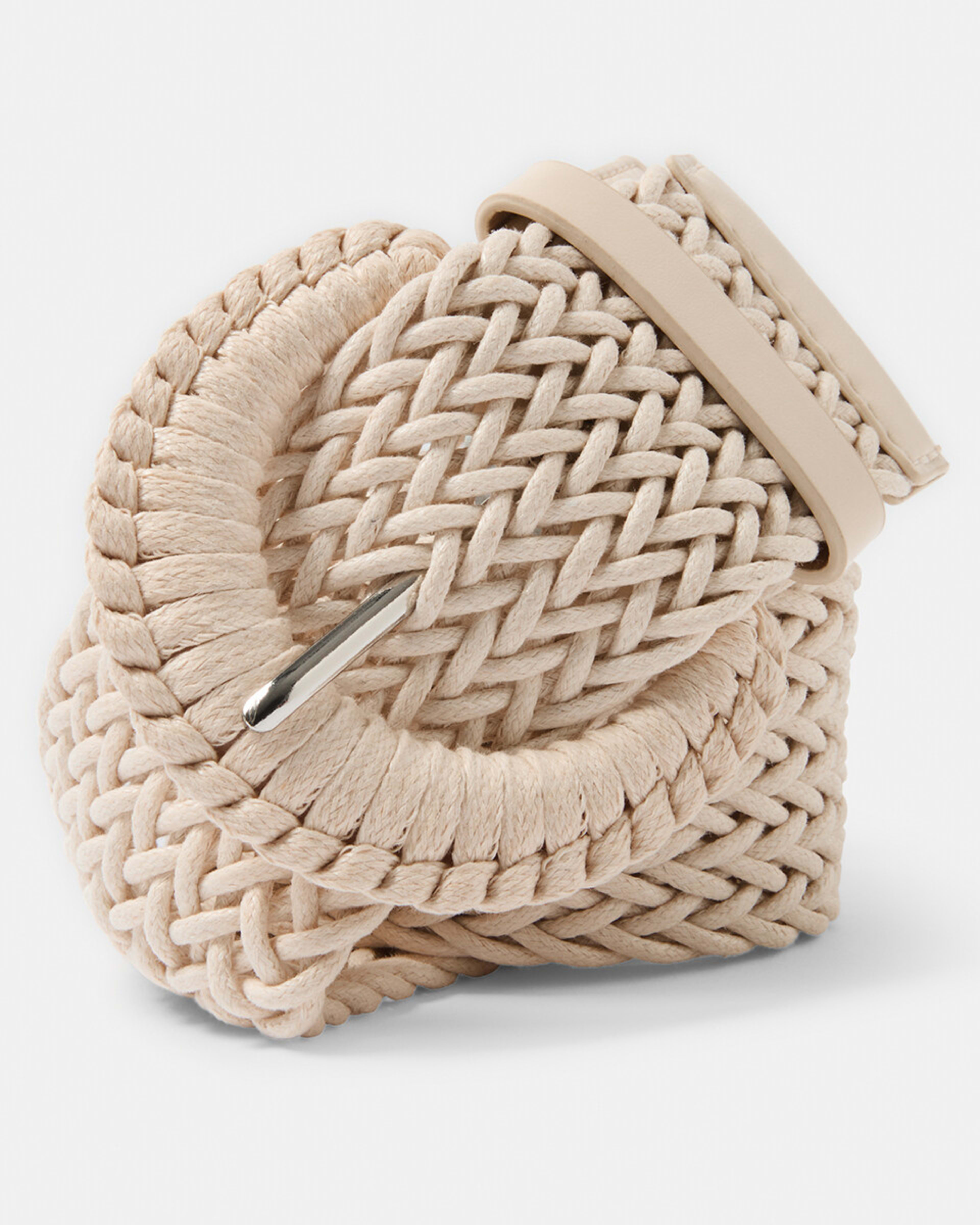 1 Woven D Belt Off White