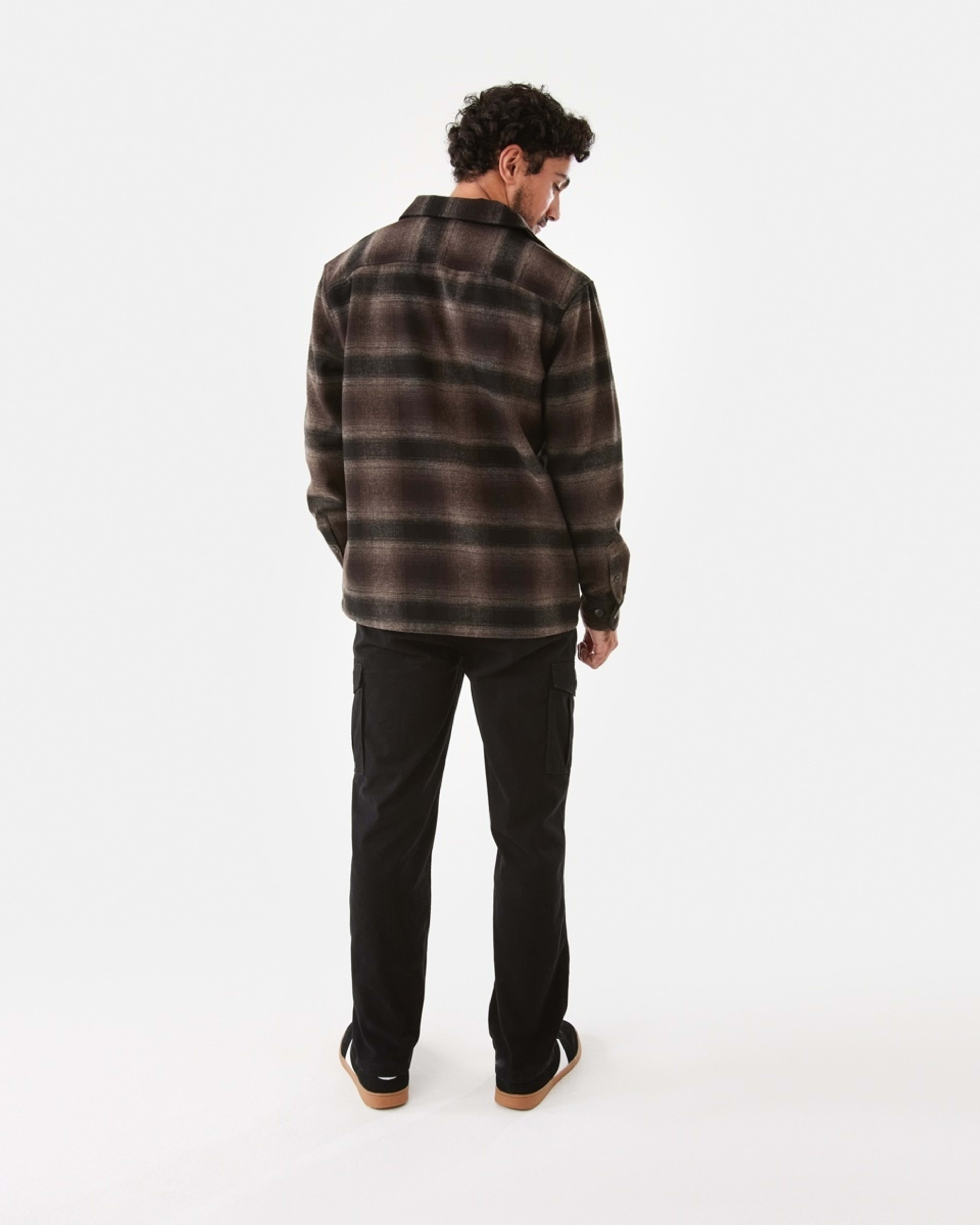 4 Long Sleeve Check Overshirt Brn Check, 4 of 7